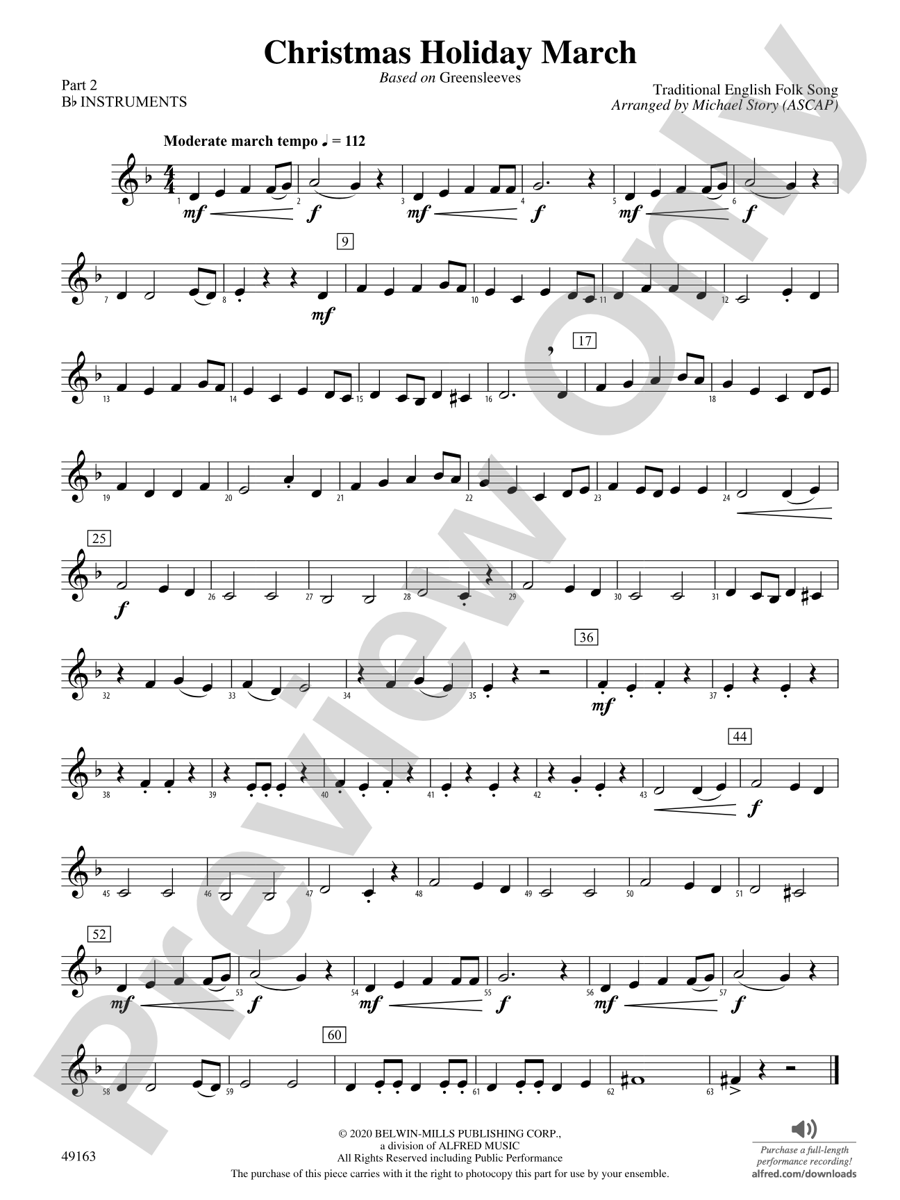 Christmas Holiday March: Part 2 - B-flat Instruments