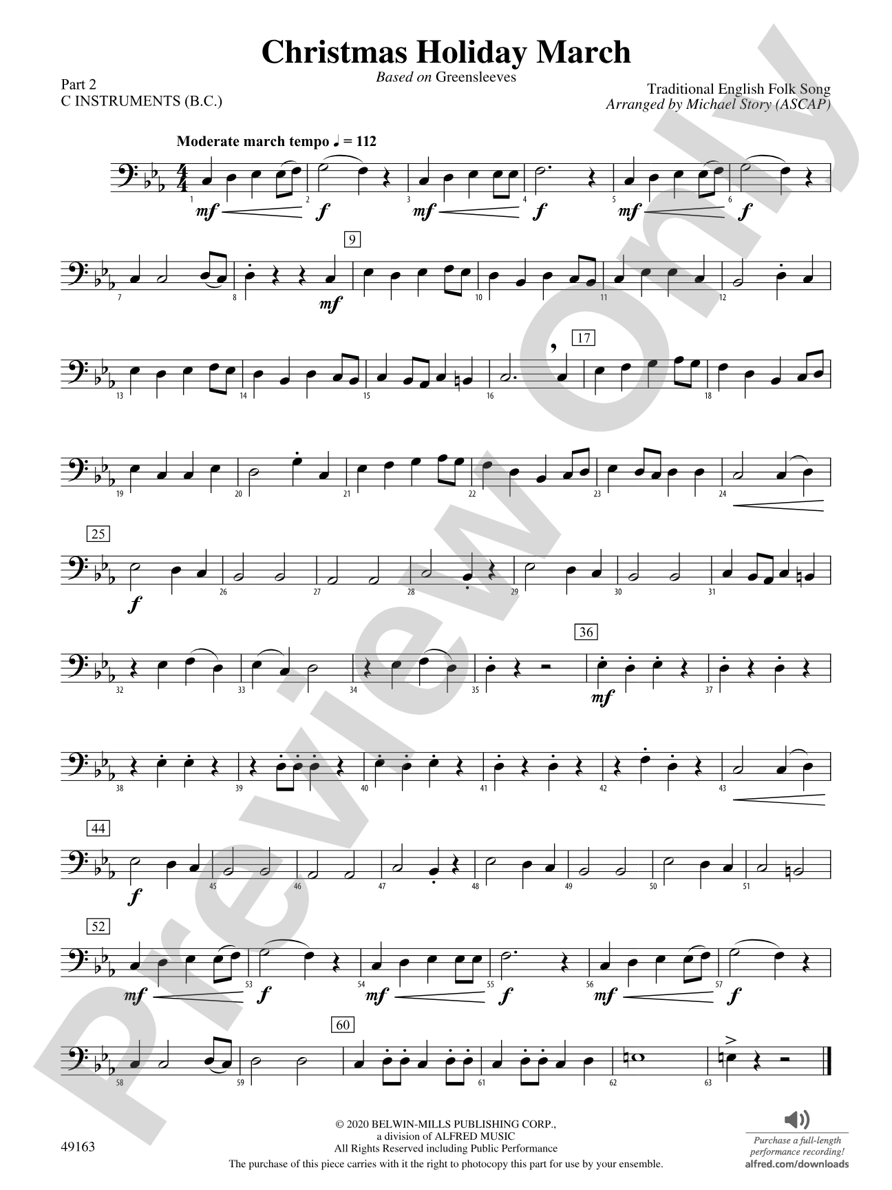Christmas Holiday March: Part 2 - C Instruments (B.C.)