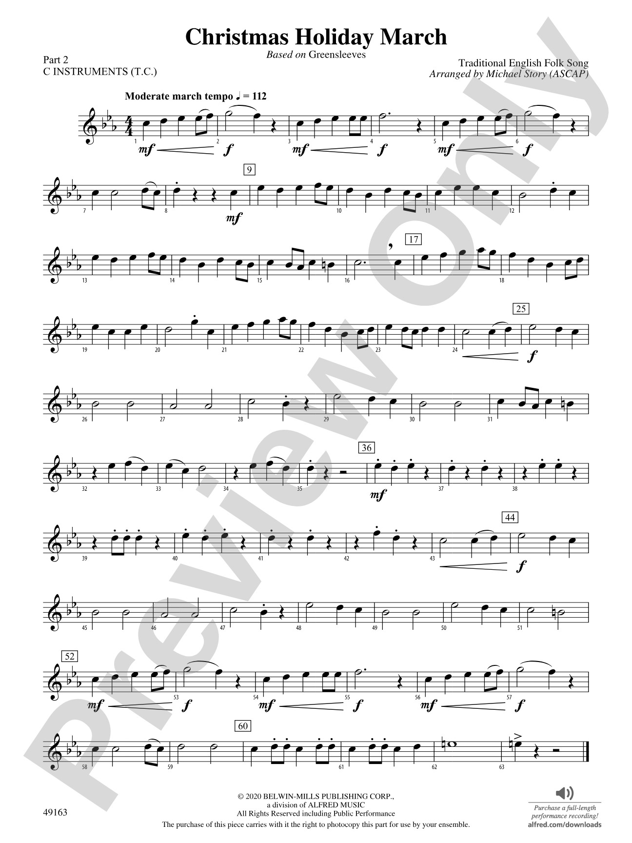 Christmas Holiday March: Part 2 - C Instruments (T.C.)