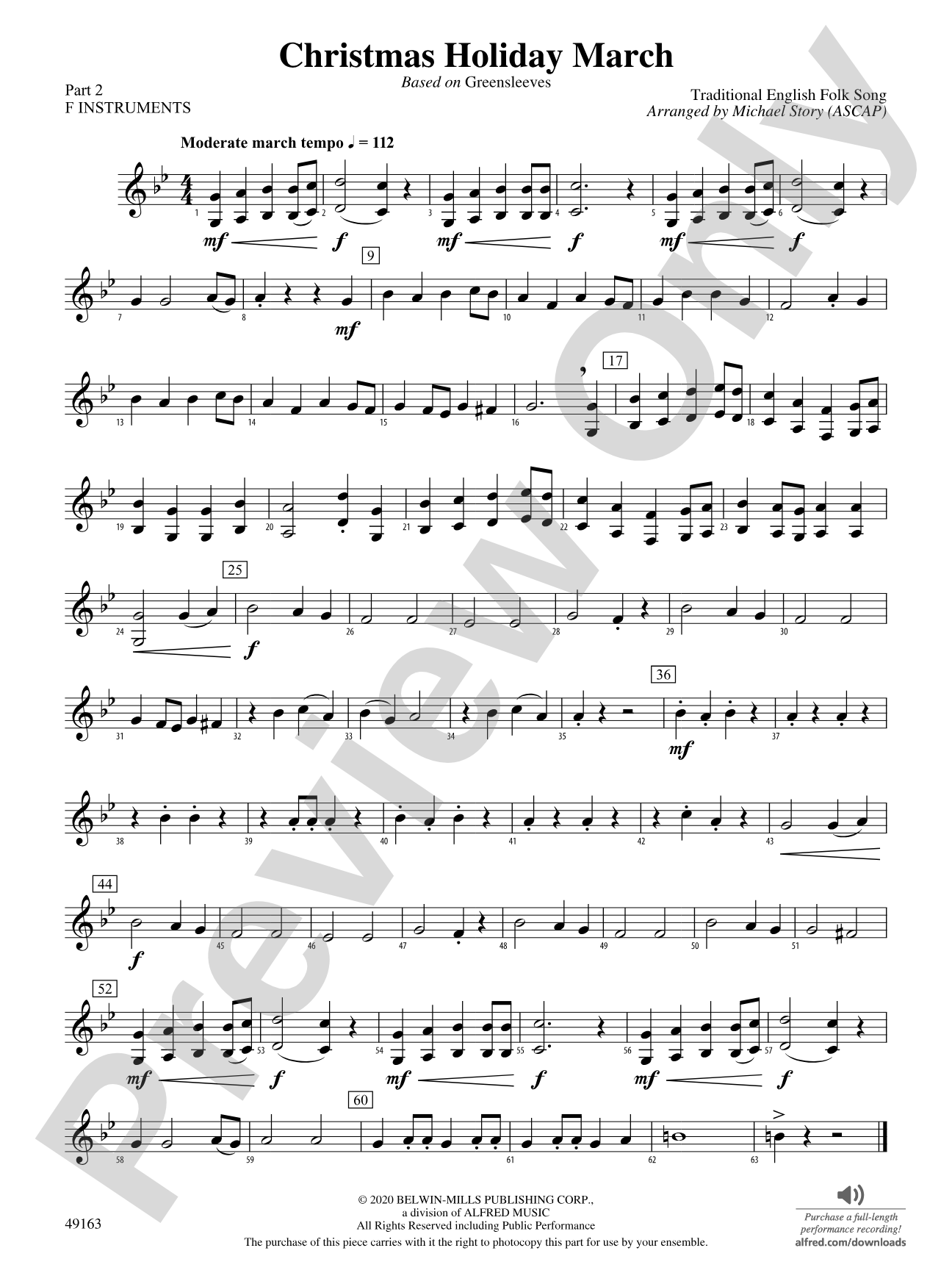Christmas Holiday March: Part 2 - F Instruments