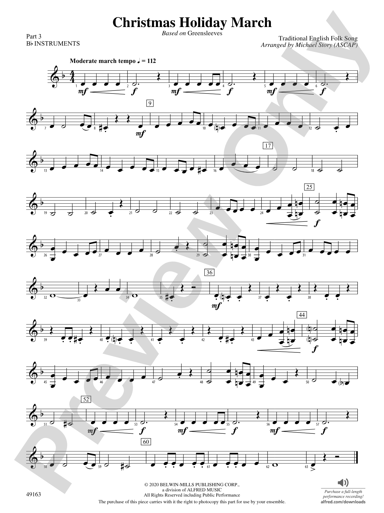 Christmas Holiday March: Part 3 - B-flat Instruments