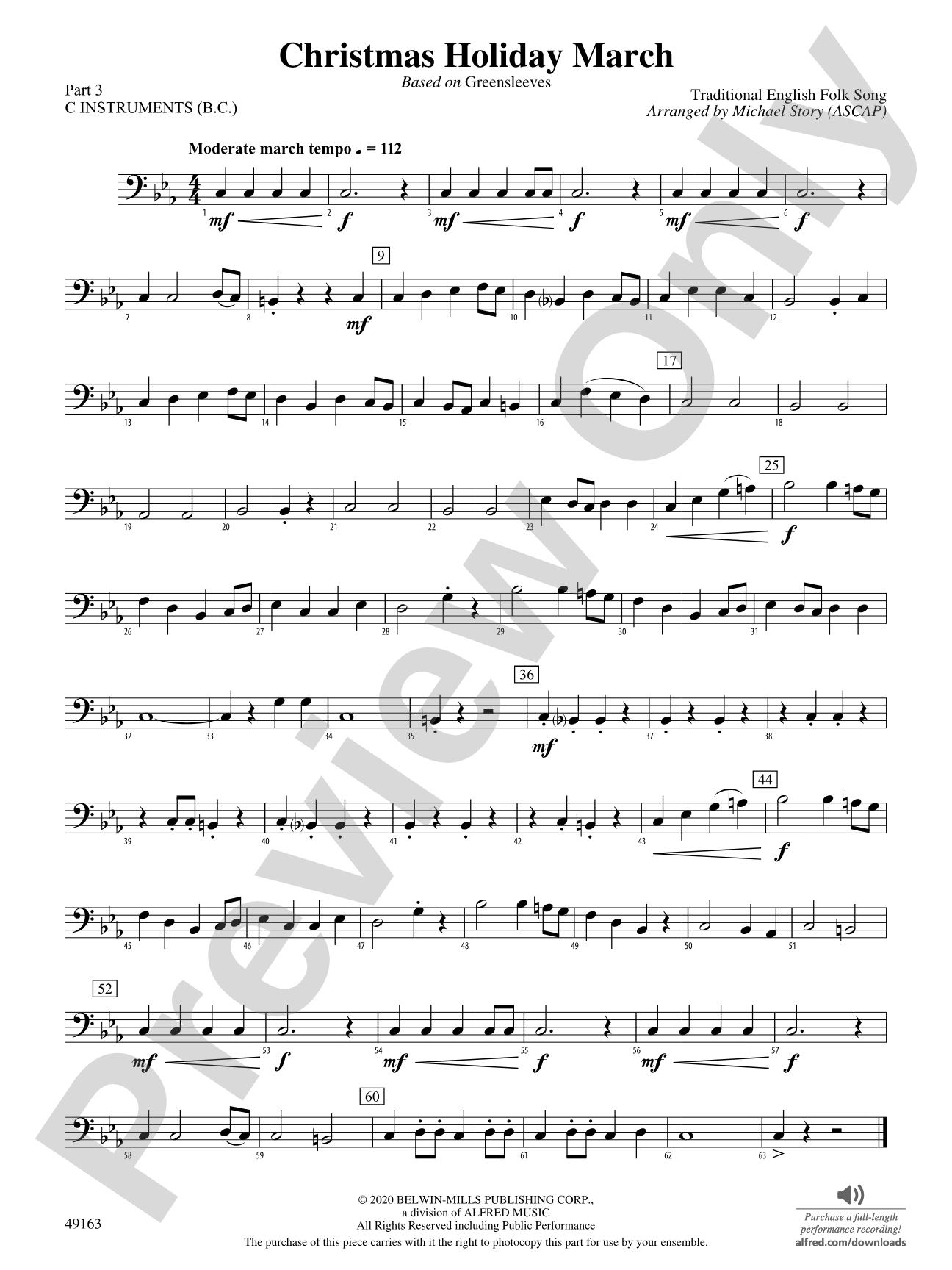 Christmas Holiday March: Part 3 - C Instruments (B.C.)