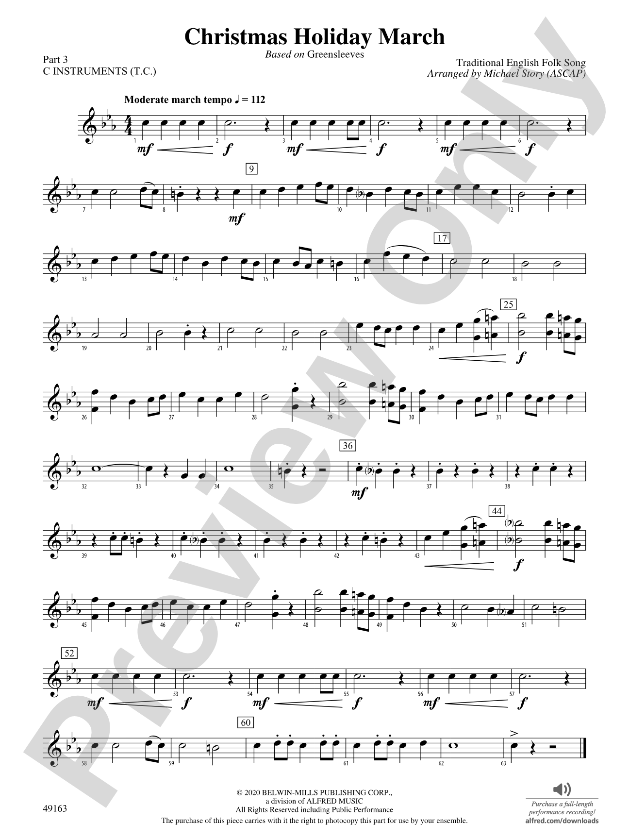 Christmas Holiday March: Part 3 - C Instruments (T.C.)