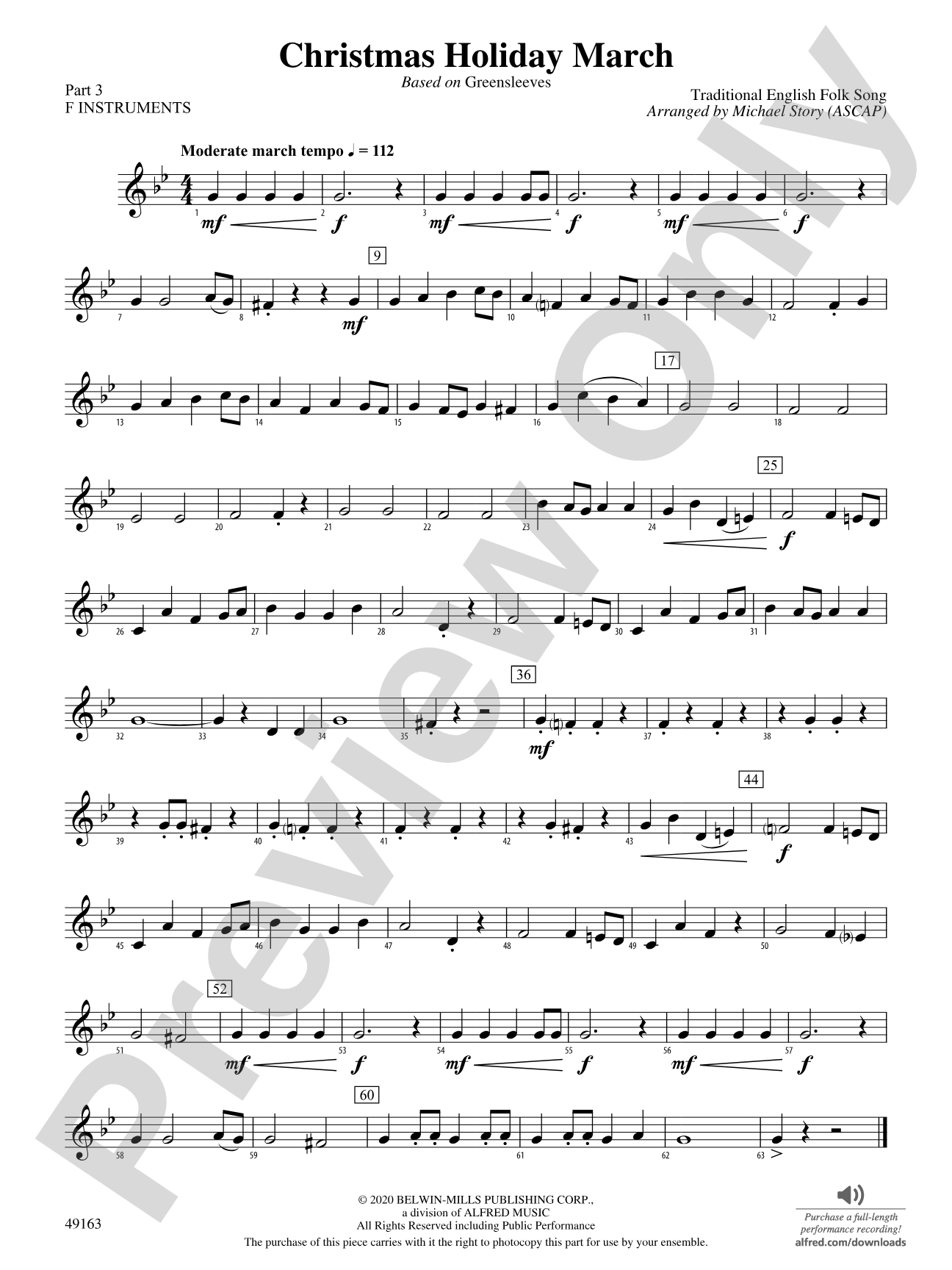Christmas Holiday March: Part 3 - F Instruments