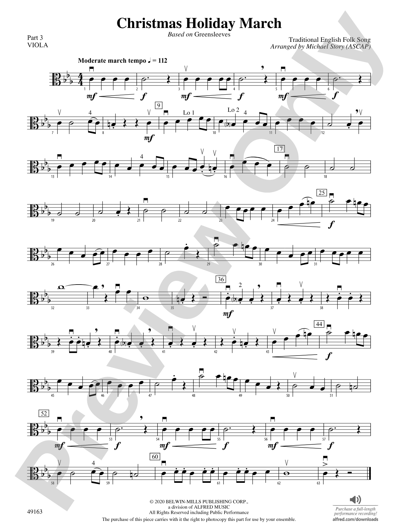 Christmas Holiday March: Part 3 - Viola