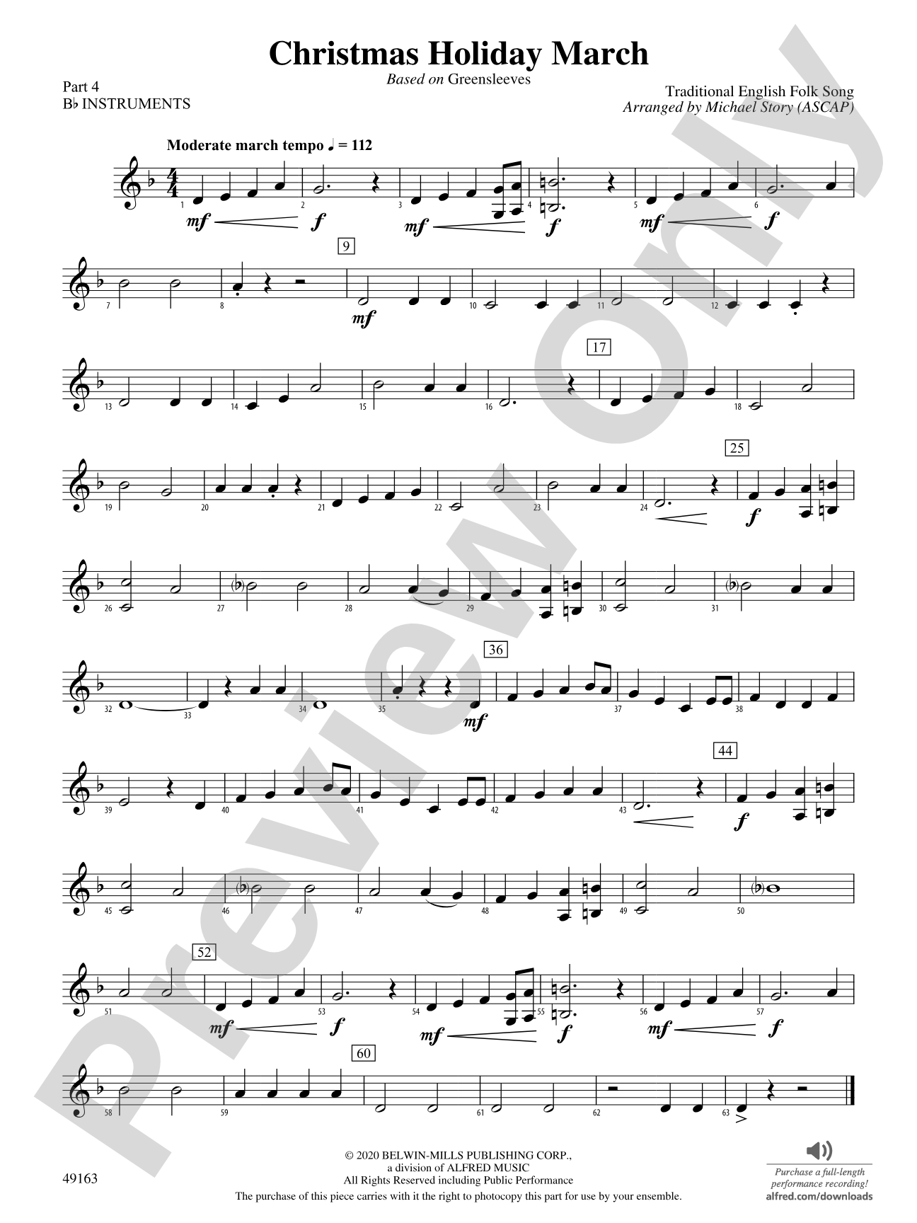 Christmas Holiday March: Part 4 - B-flat Instruments