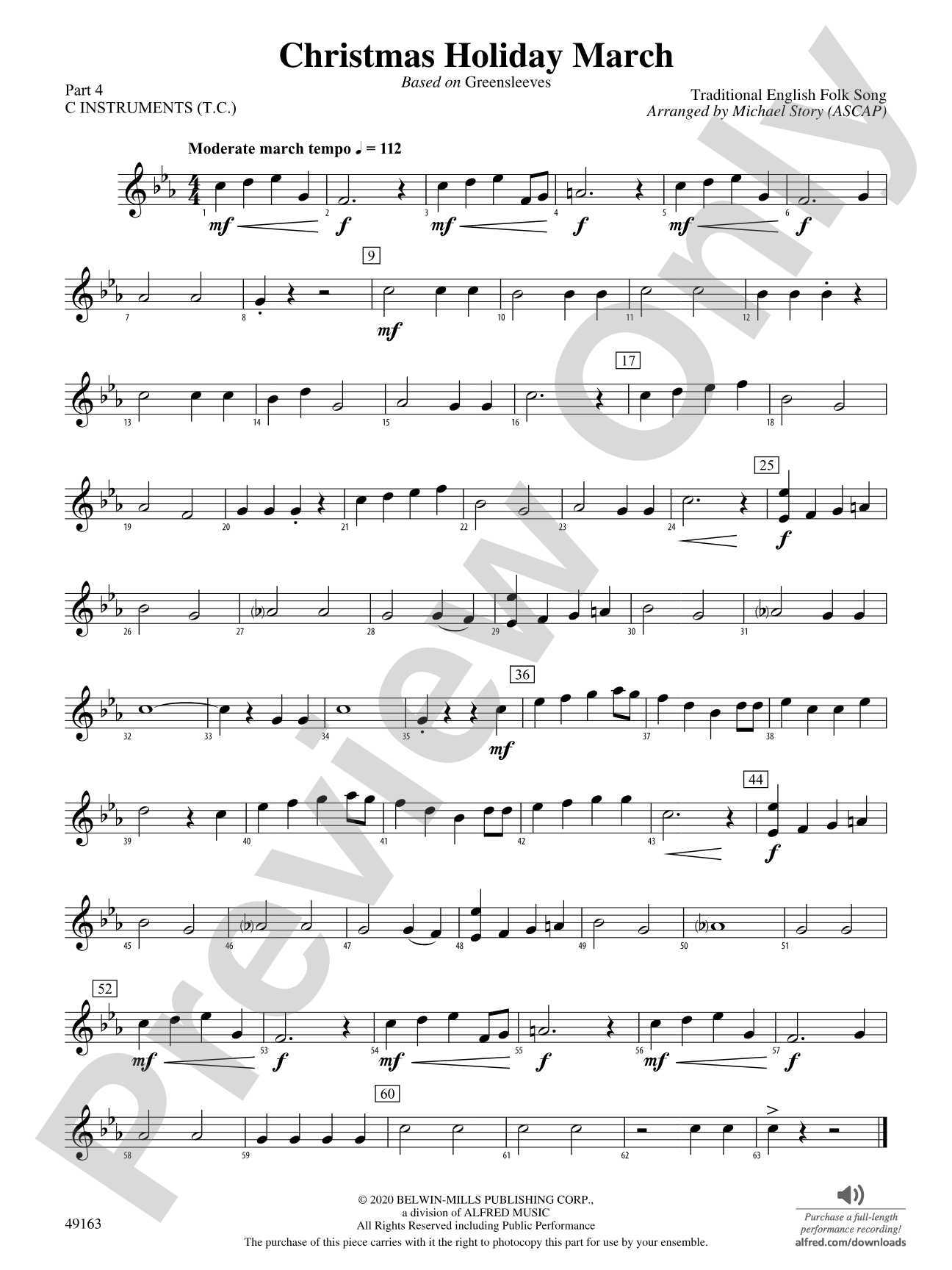 Christmas Holiday March: Part 4 - C Instruments (T.C.)