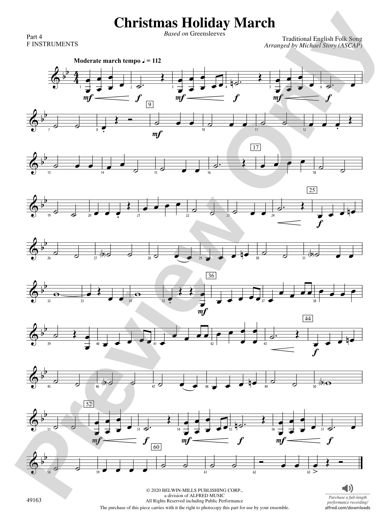 Christmas Holiday March: Part 4 - F Instruments