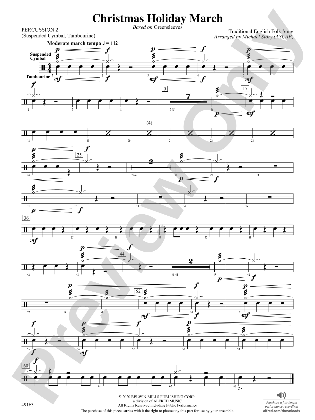Christmas Holiday March: 2nd Percussion