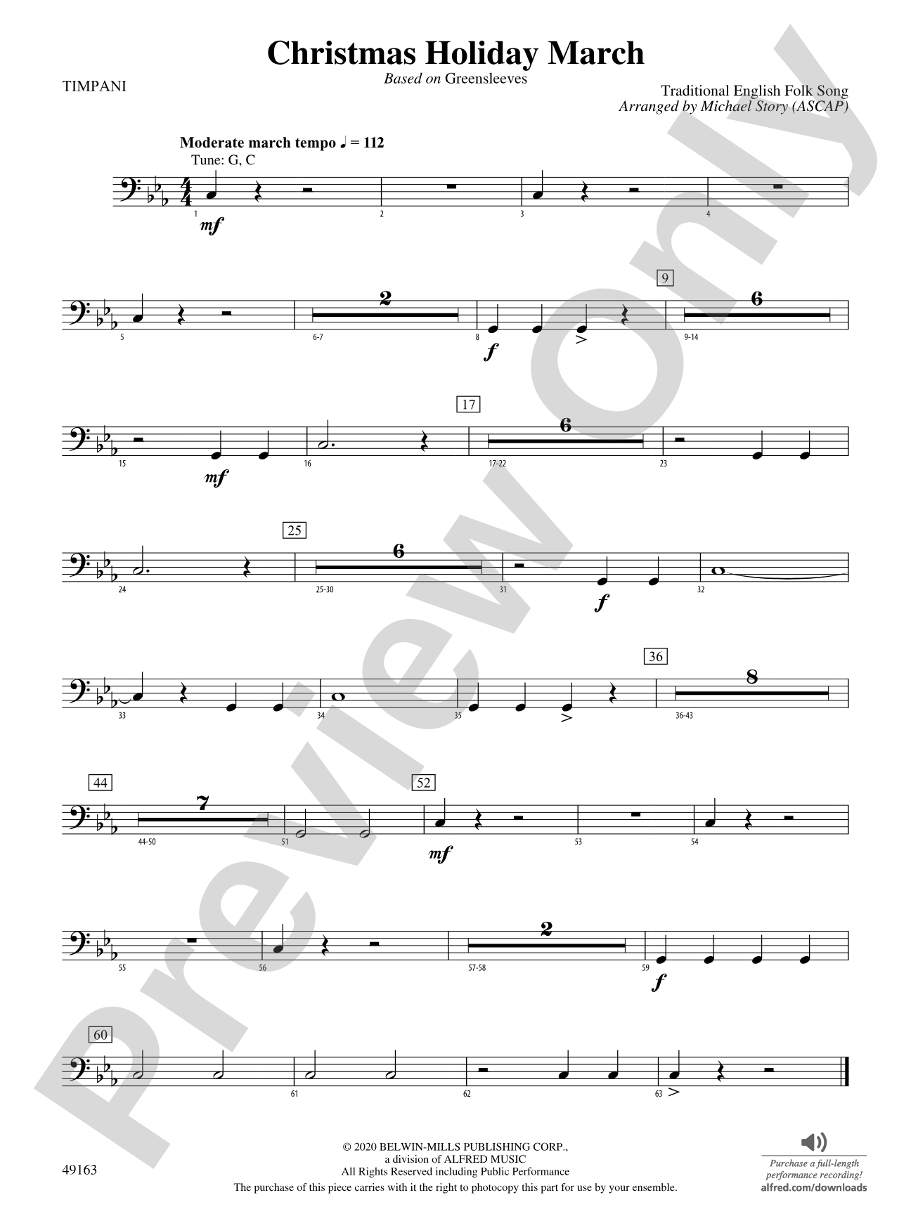 Christmas Holiday March: Timpani