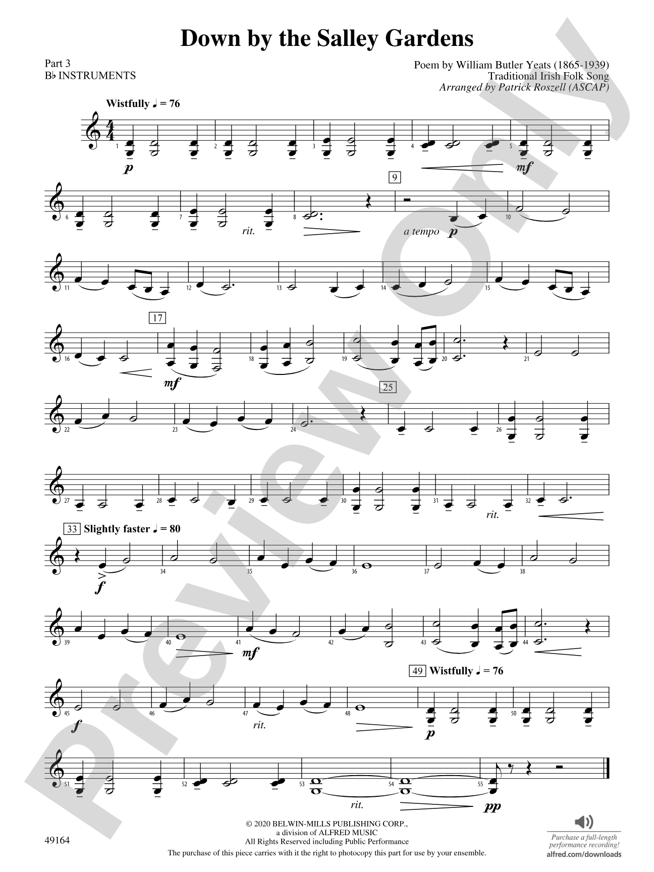 Down by the Salley Gardens: Part 3 - B-flat Instruments
