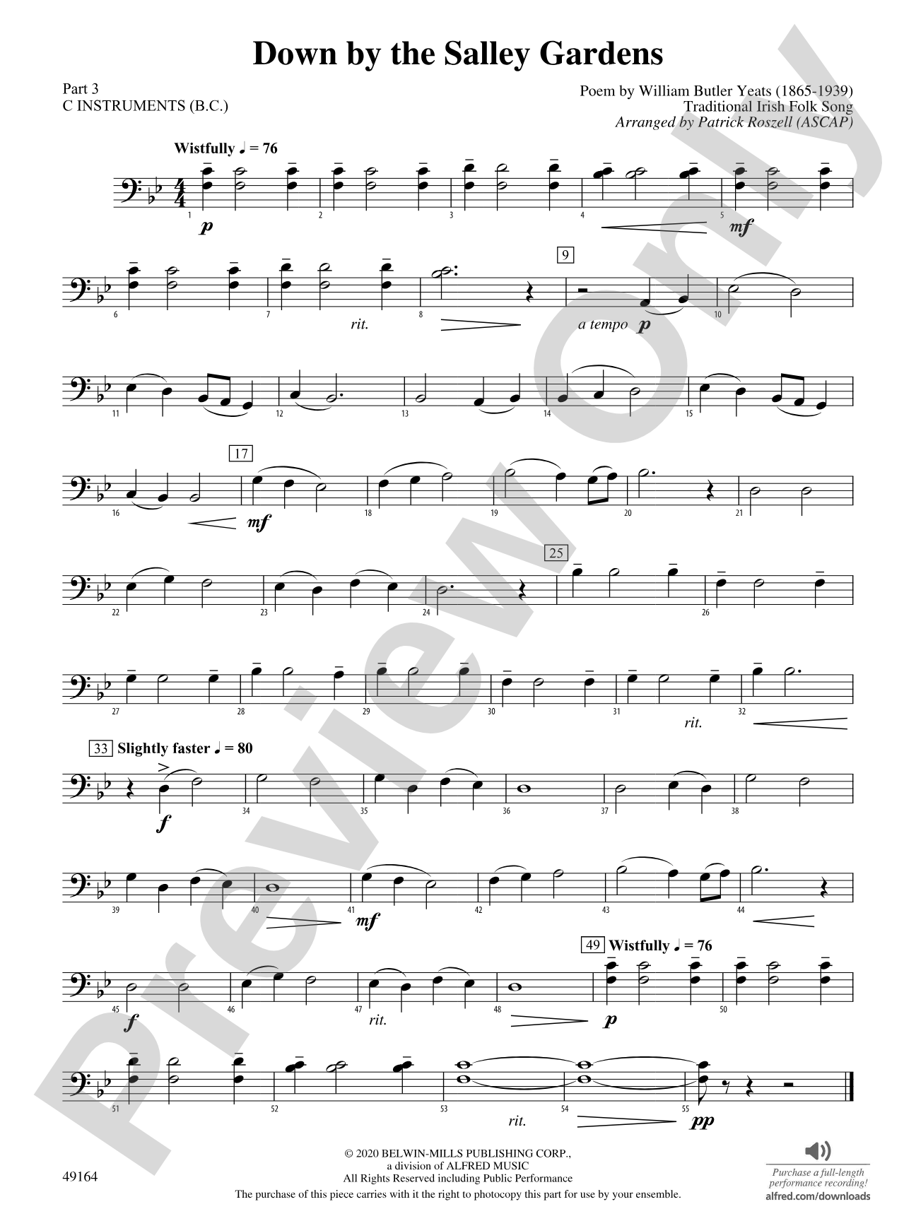 Down by the Salley Gardens: Part 3 - C Instruments (B.C.)