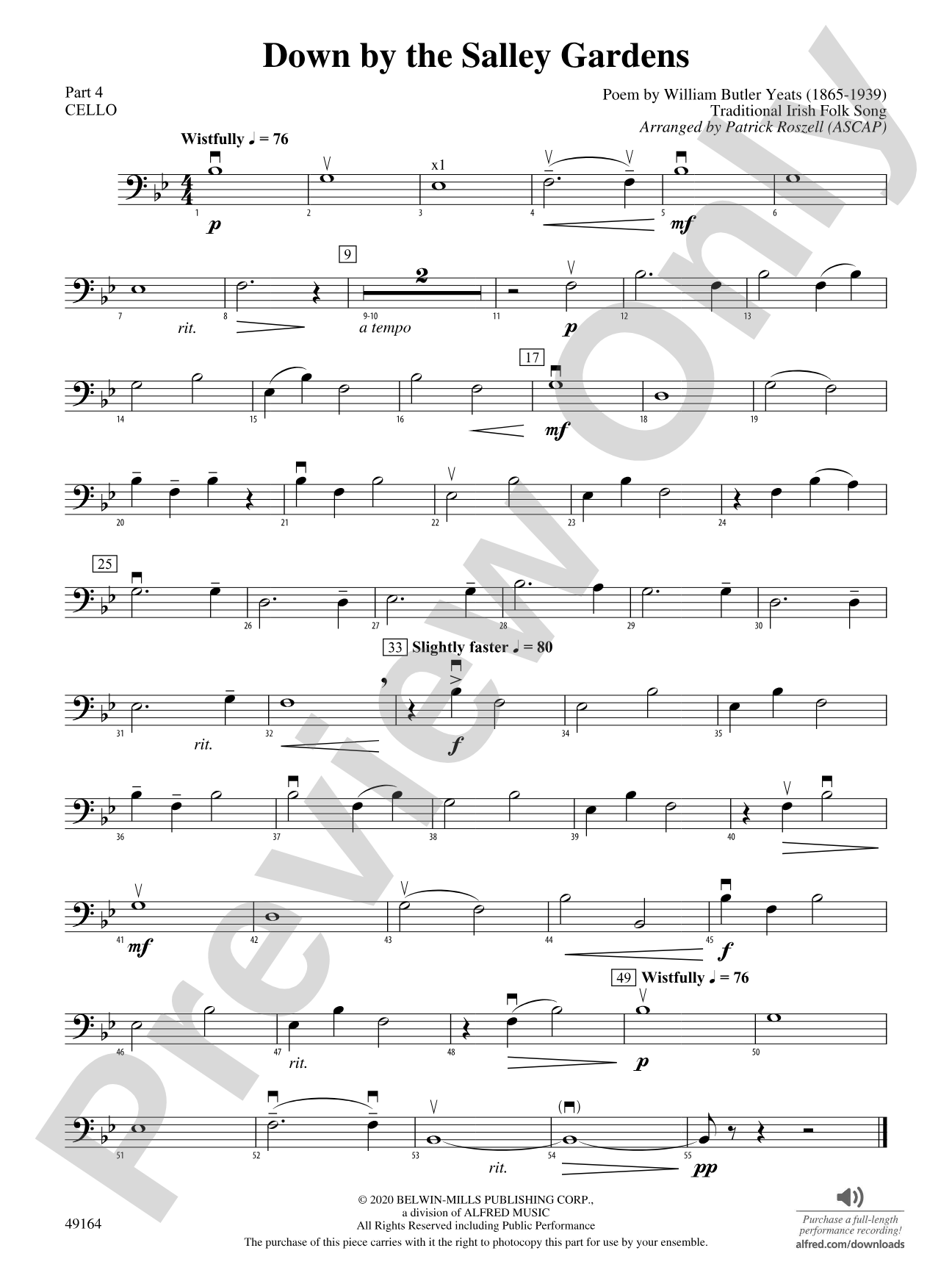 Down by the Salley Gardens: Part 4 - Cello