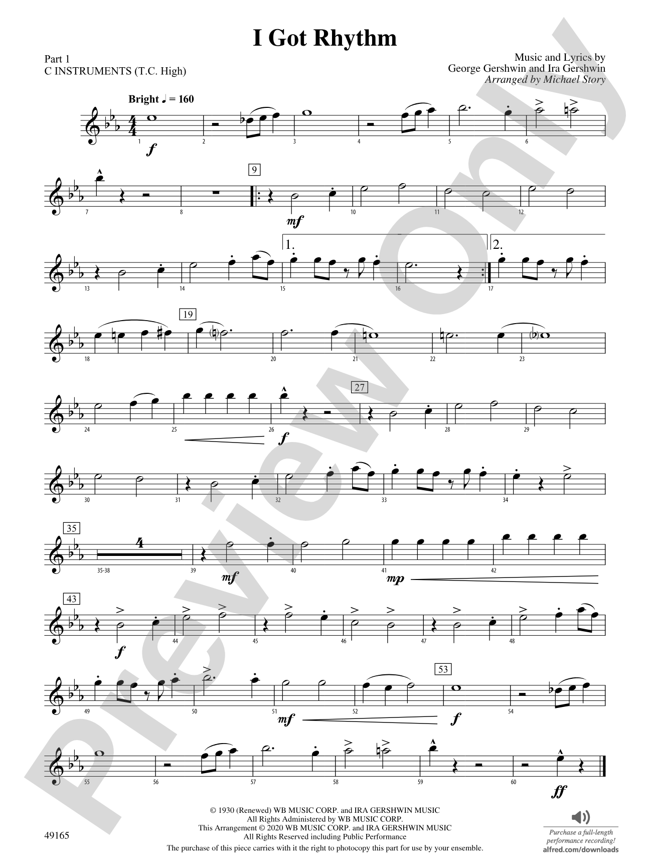 I Got Rhythm: Part 1 - C Instruments (T.C. High)
