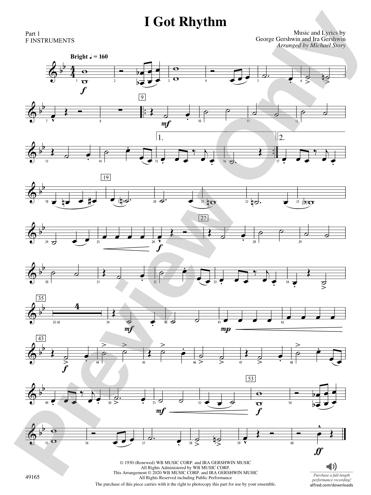 I Got Rhythm: Part 1 - F Instruments