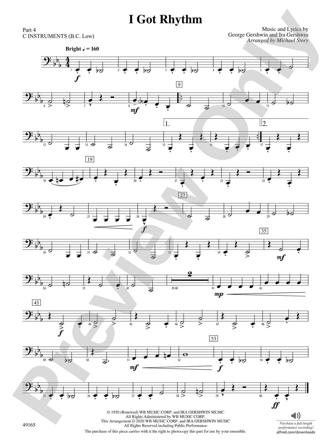 I Got Rhythm: Part 4 - C Instruments (B.C. Low)