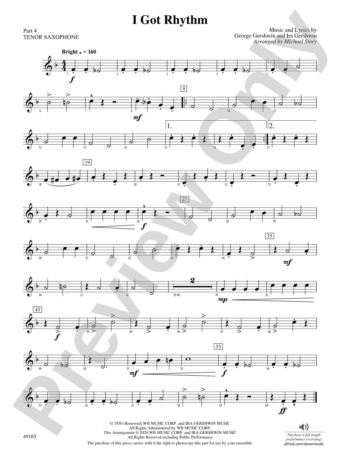 I Got Rhythm: Part 4 - Tenor Saxophone