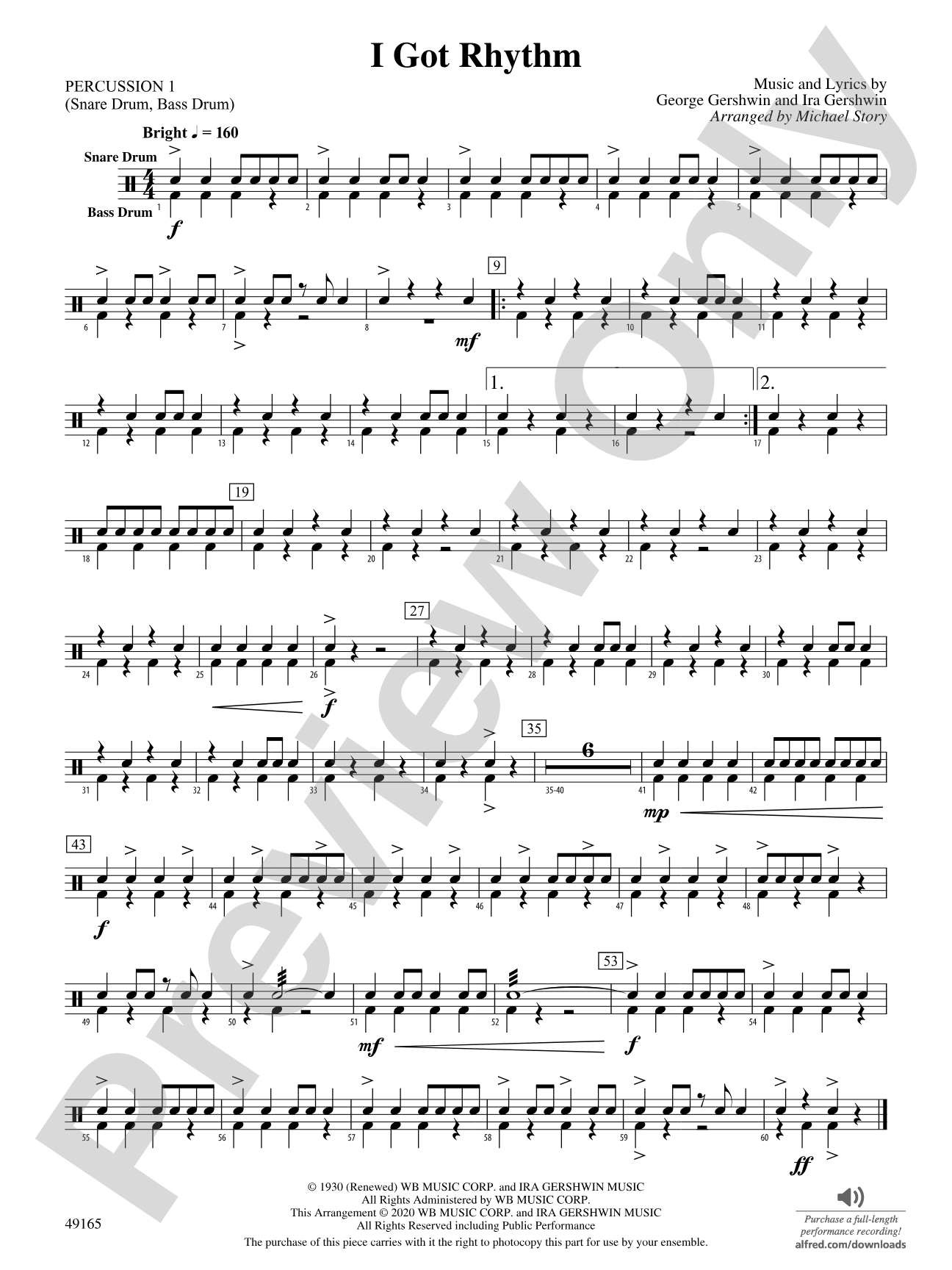 I Got Rhythm: 1st Percussion