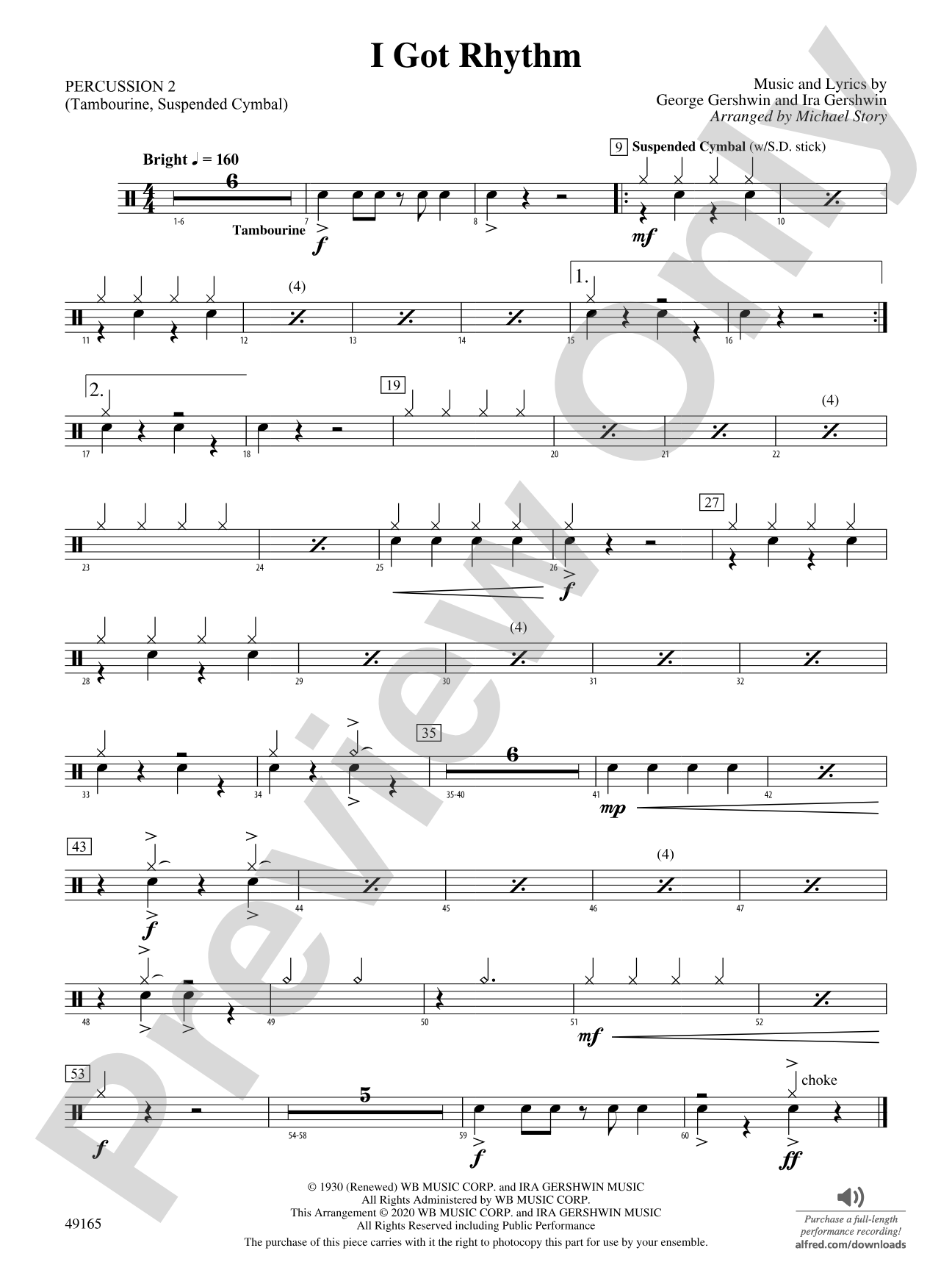 I Got Rhythm: 2nd Percussion