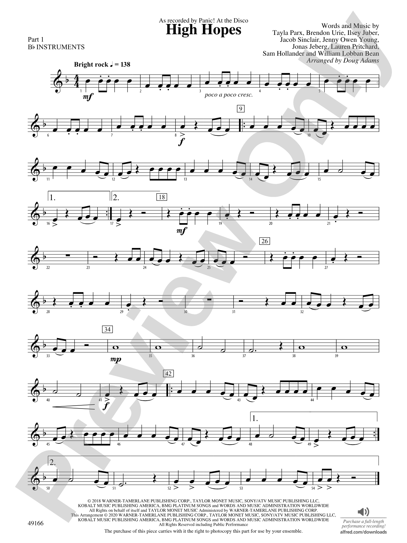 High Hopes: Part 1 - B-flat Instruments