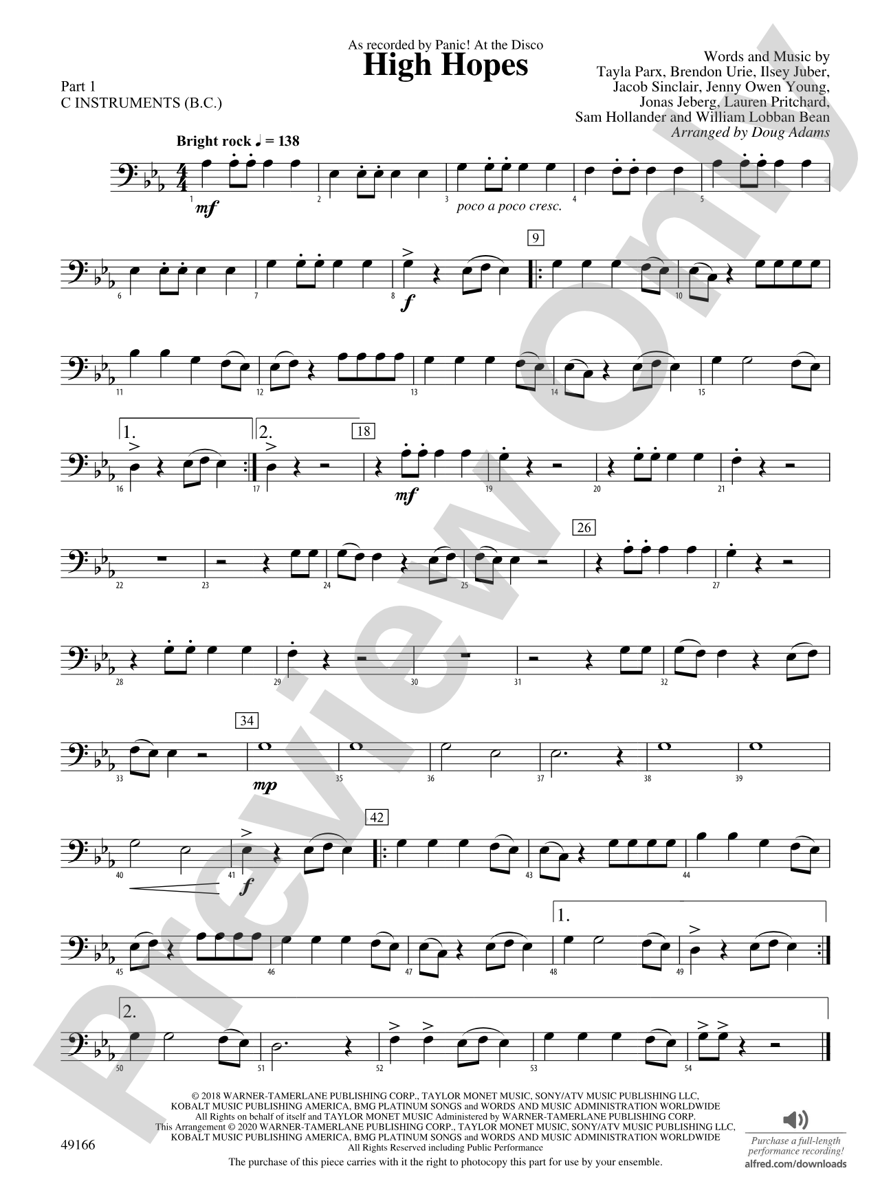 High Hopes: Part 1 - C Instruments (B.C.)