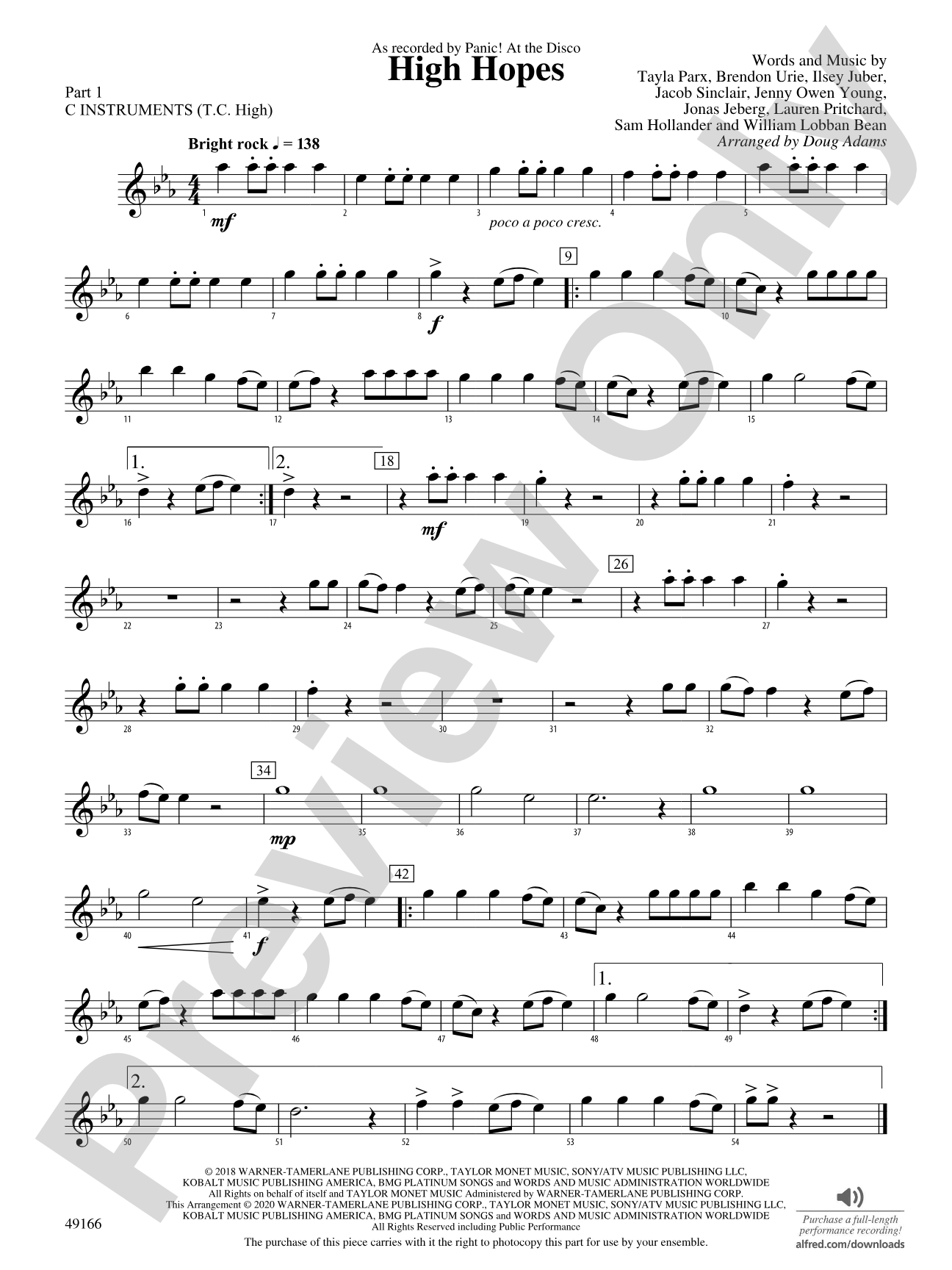 High Hopes: Part 1 - C Instruments (T.C. High)