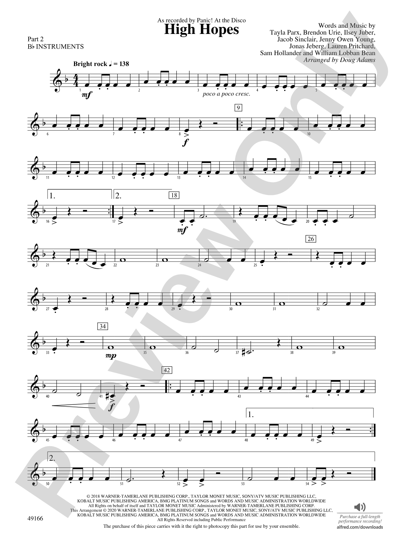 High Hopes: Part 2 - B-flat Instruments
