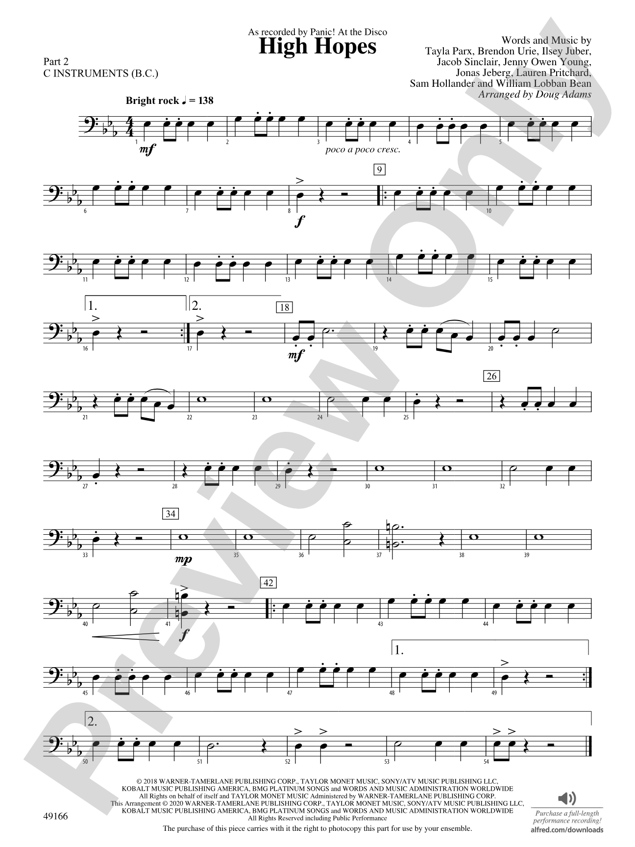 High Hopes: Part 2 - C Instruments (B.C.)