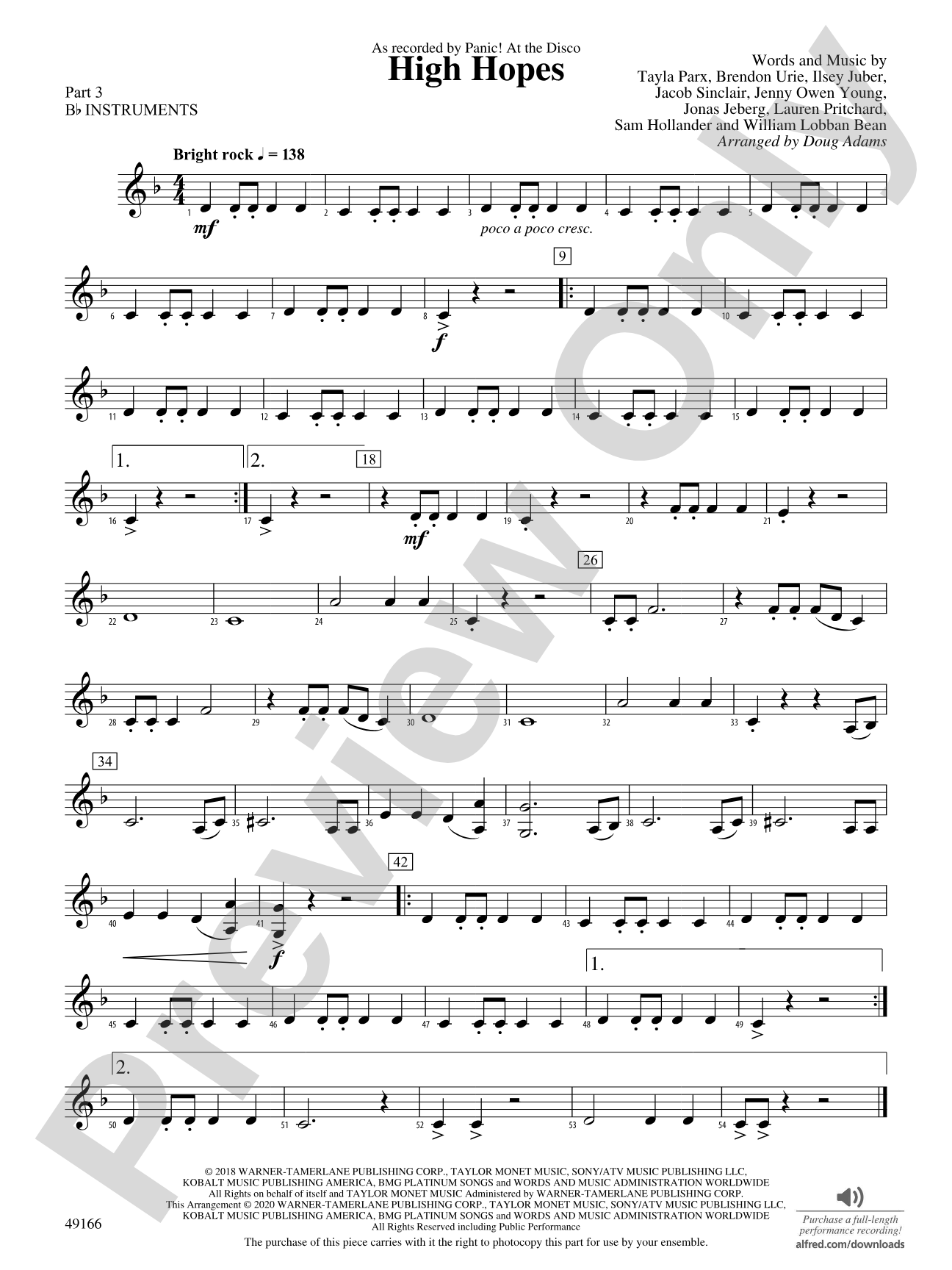 High Hopes: Part 3 - B-flat Instruments