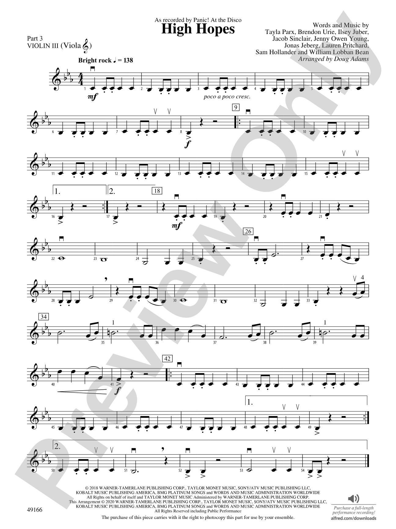 High Hopes: Part 3 - Violin I