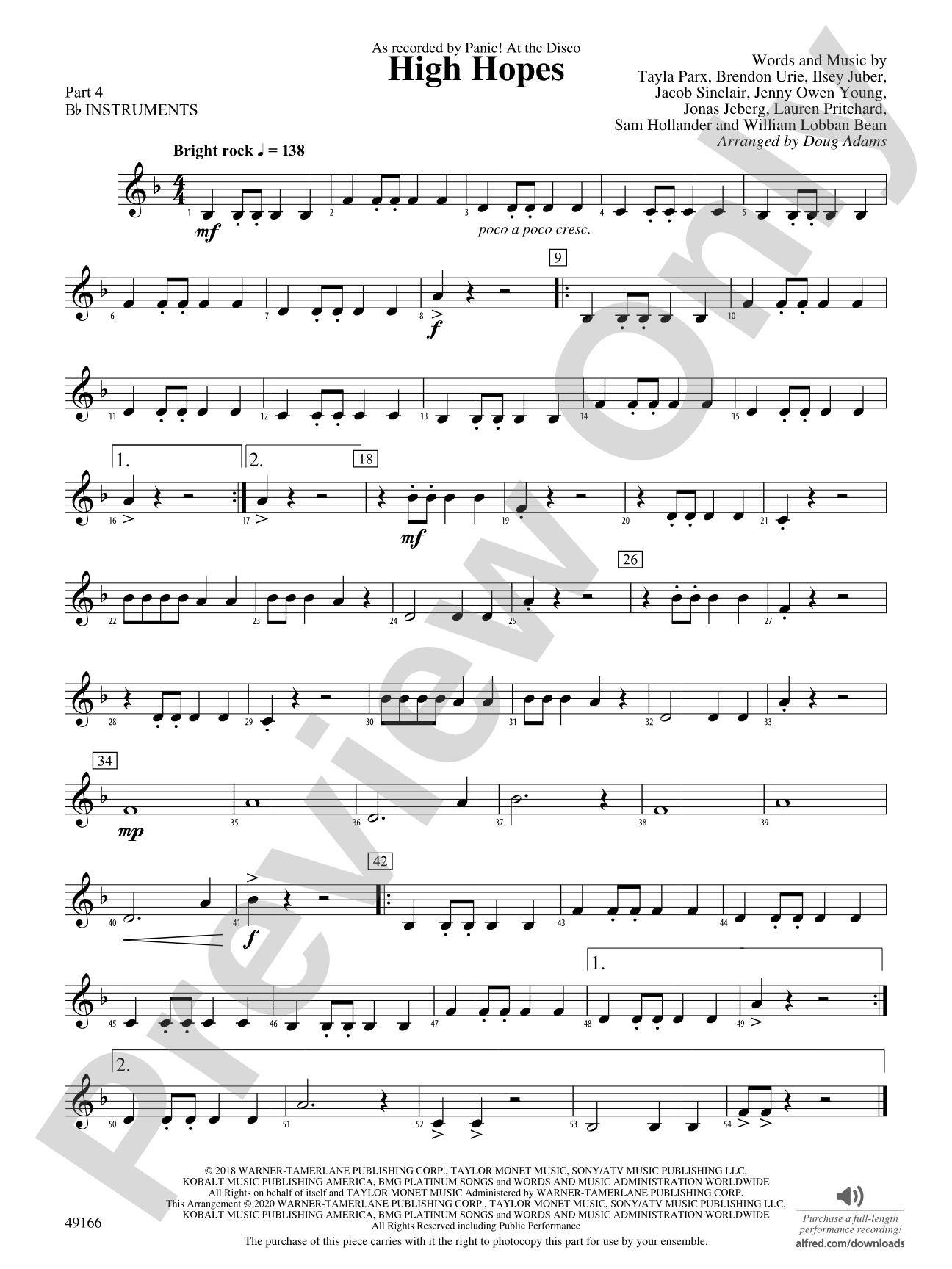 High Hopes: Part 4 - B-flat Instruments