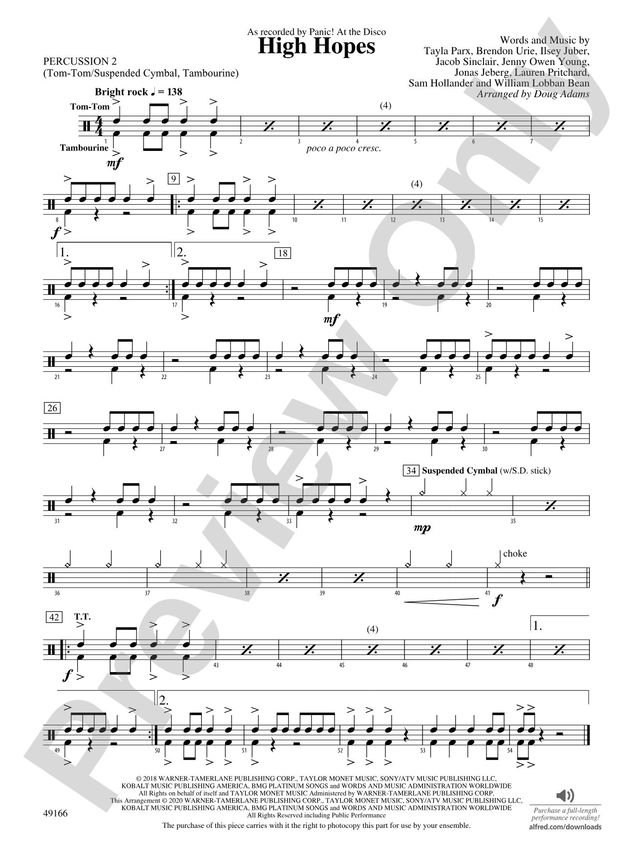 High Hopes: 2nd Percussion