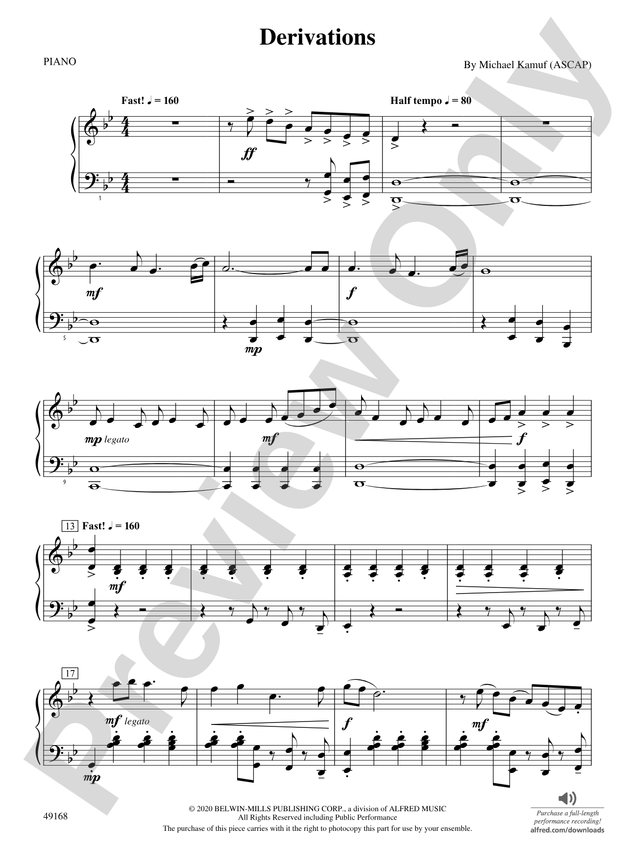 Derivations: Piano Accompaniment