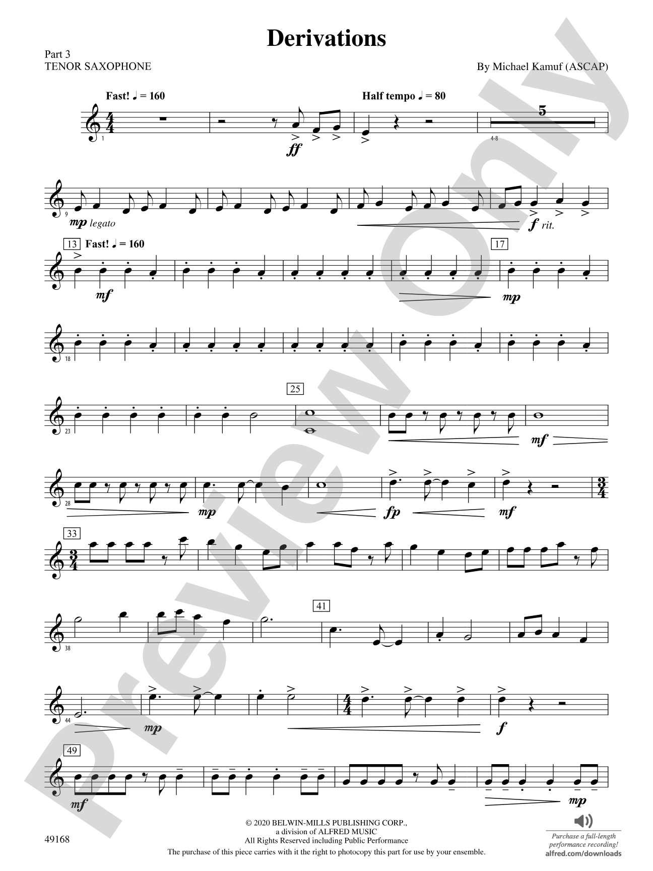 Derivations: Part 3 - Tenor Saxophone