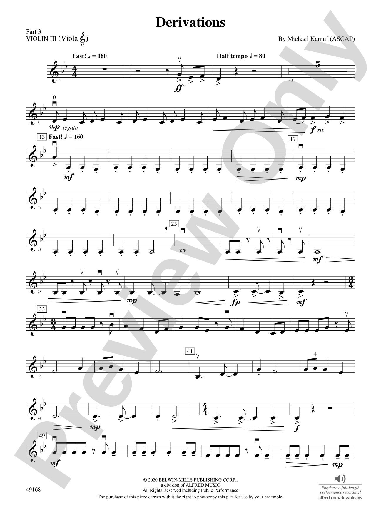Derivations: Part 3 - Violin I