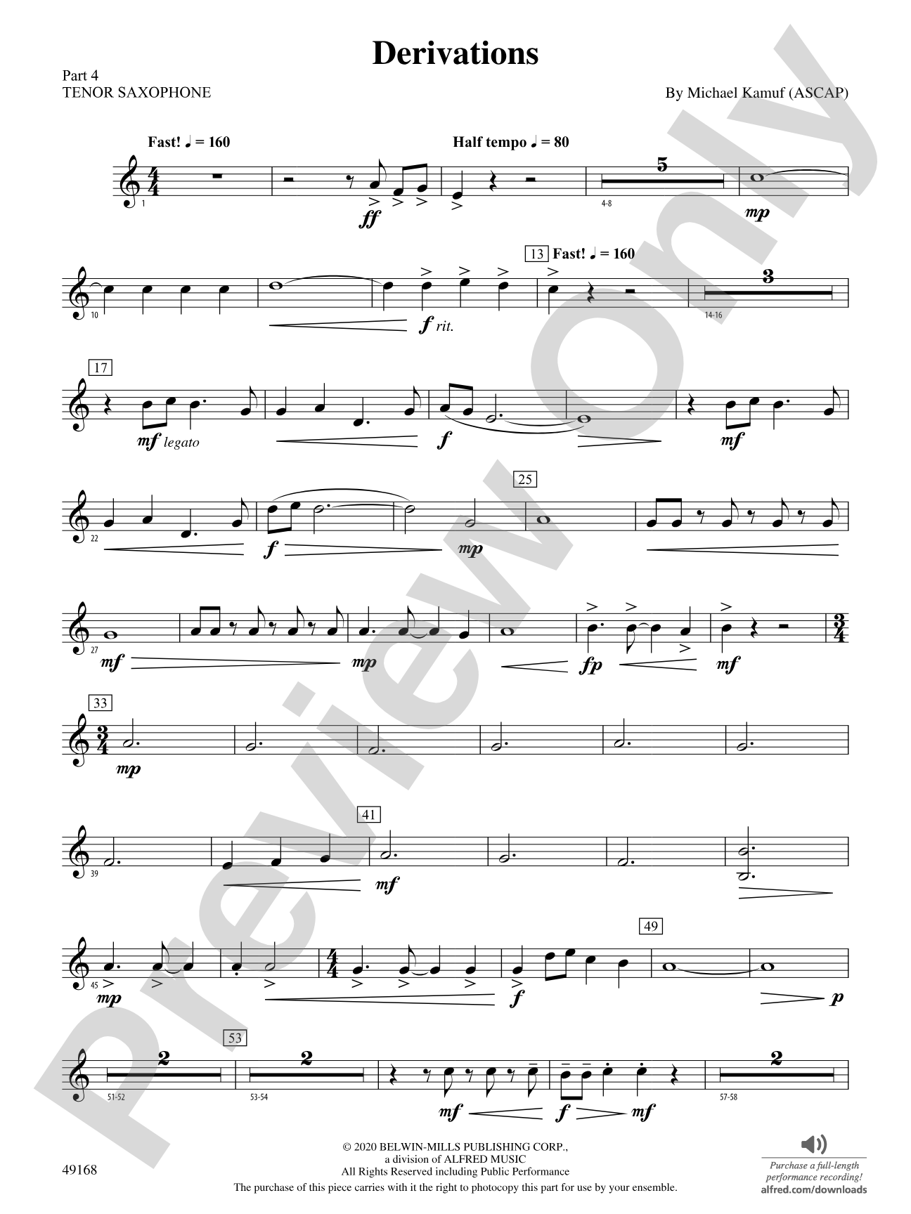 Derivations: Part 4 - Tenor Saxophone