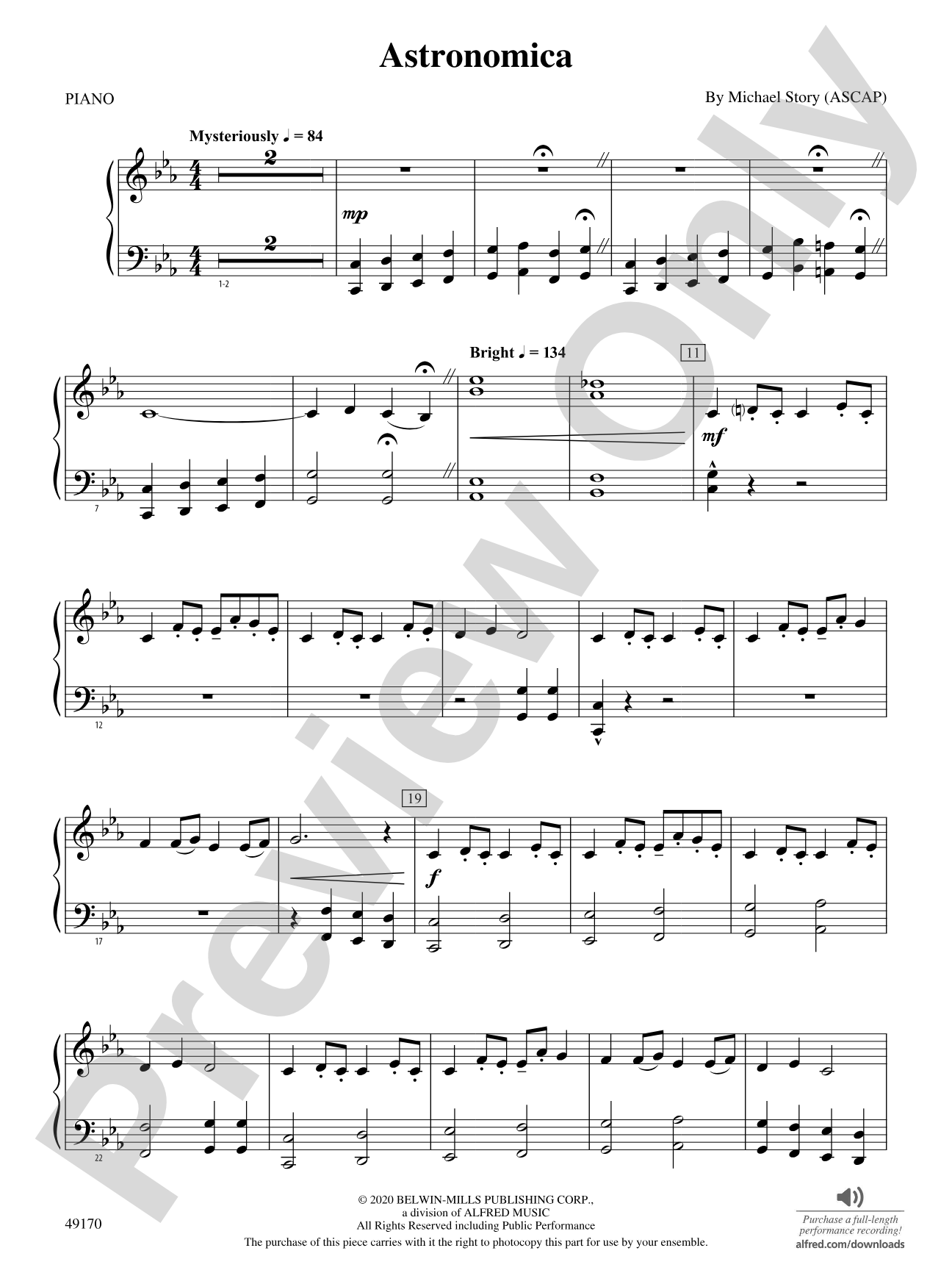 Astronomica: Piano Accompaniment