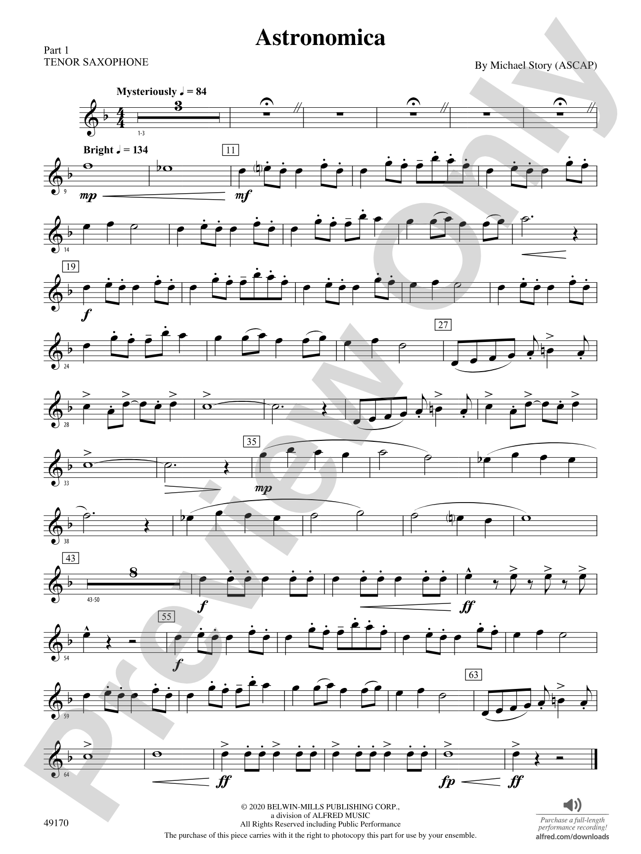 Astronomica: Part 1 - Tenor Saxophone