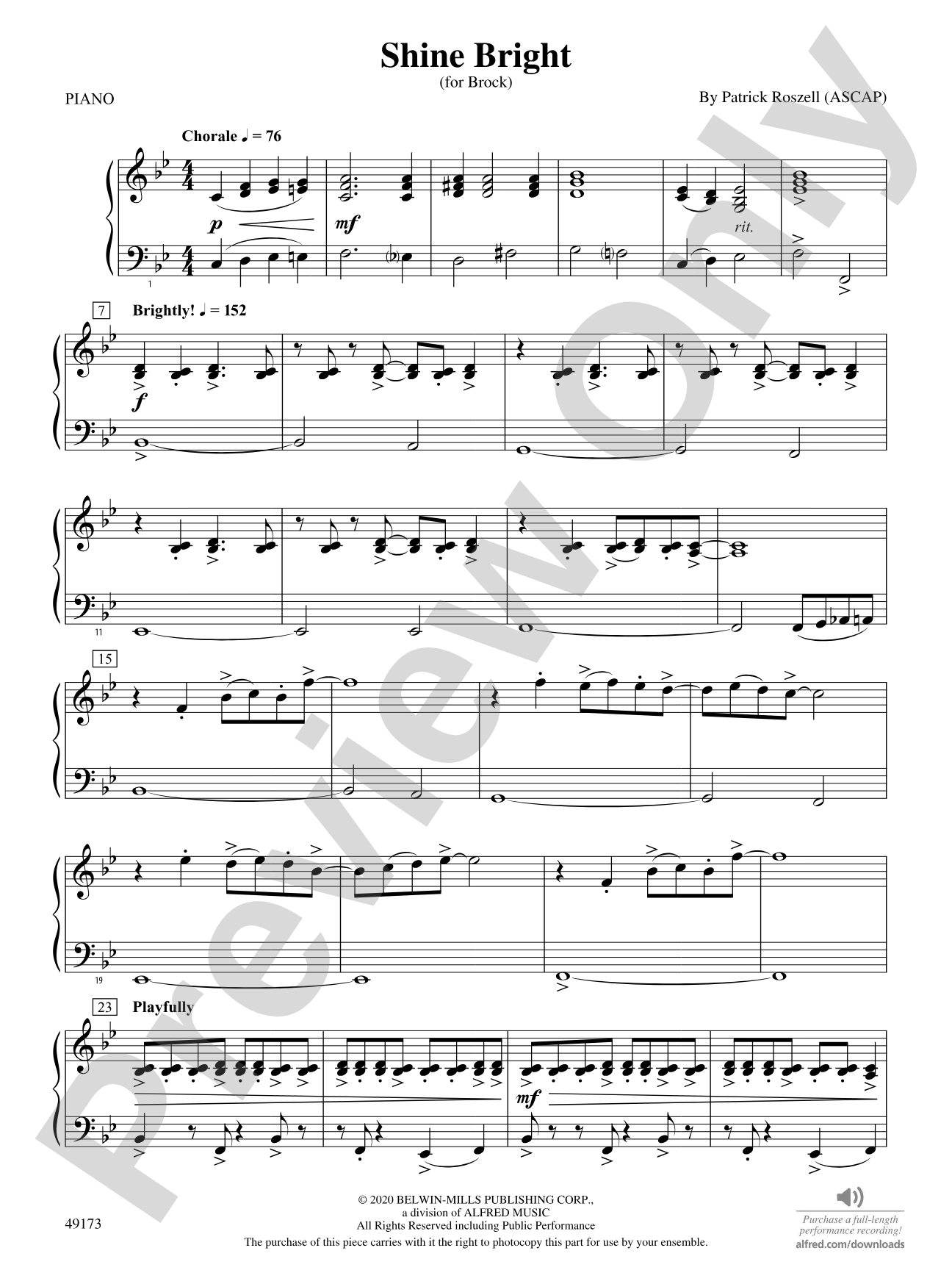 Shine Bright: Piano Accompaniment