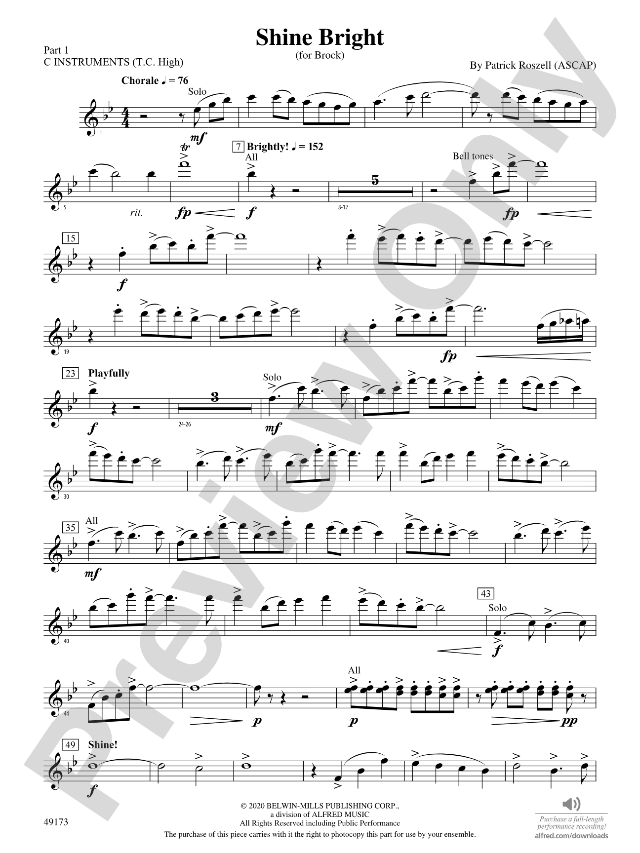 Shine Bright: Part 1 - C Instruments (T.C. High)