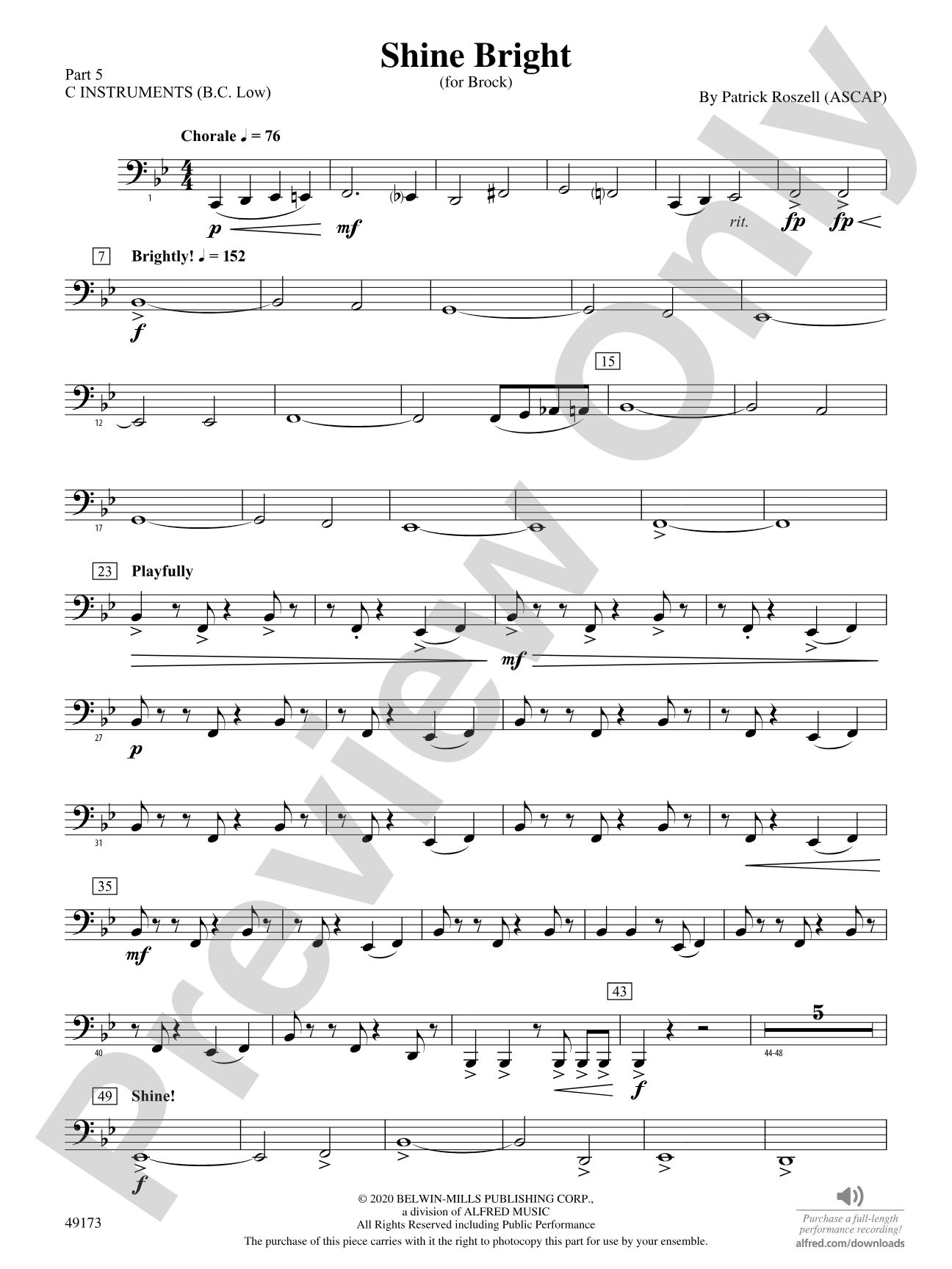 Shine Bright: Part 5 - C Instruments (B.C. Low)