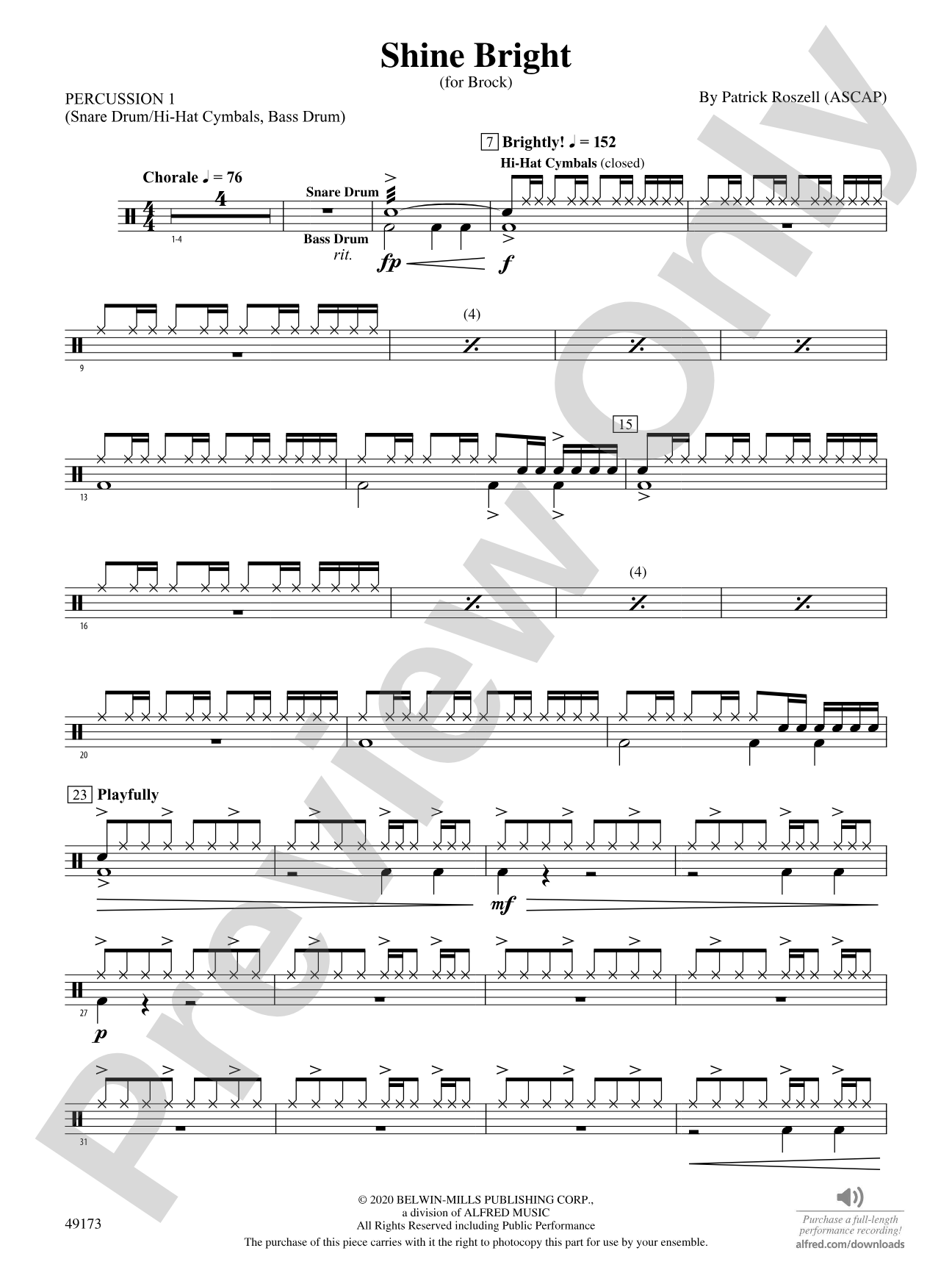 Shine Bright: 1st Percussion
