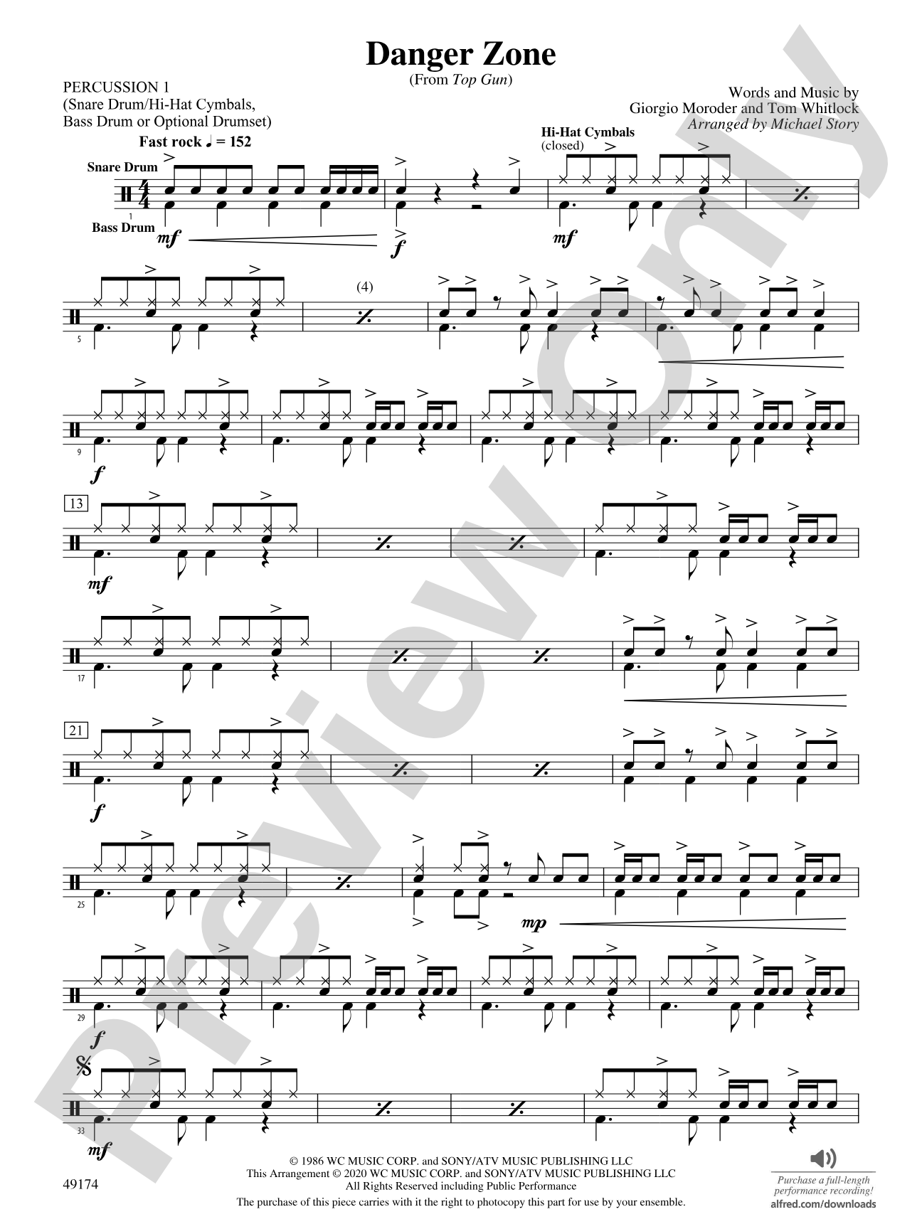 Danger Zone: 1st Percussion
