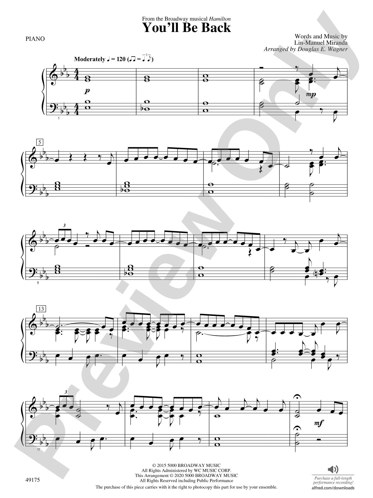 You'll Be Back: Piano Accompaniment