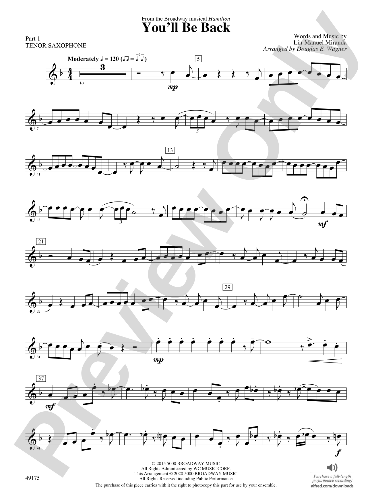 You'll Be Back: Part 1 - Tenor Saxophone