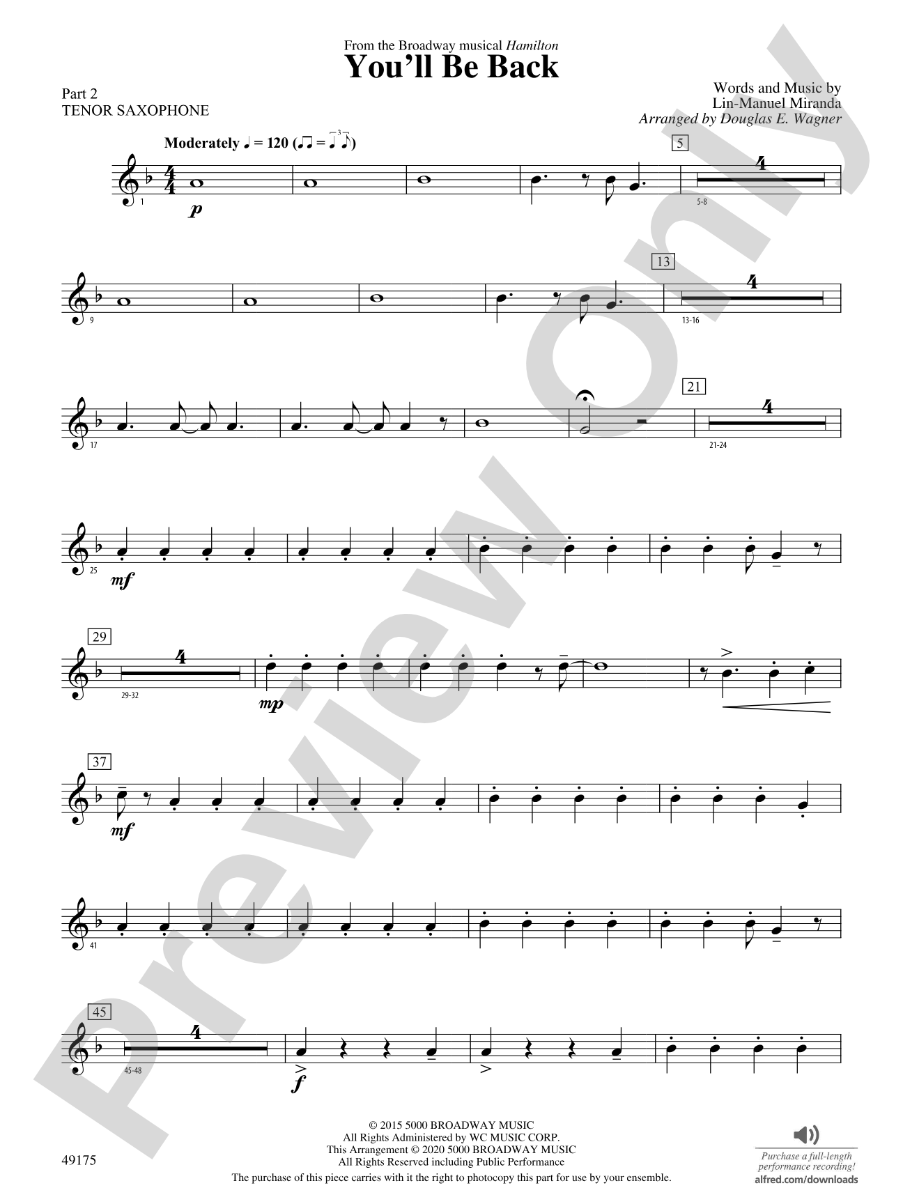 You'll Be Back: Part 2 - Tenor Saxophone