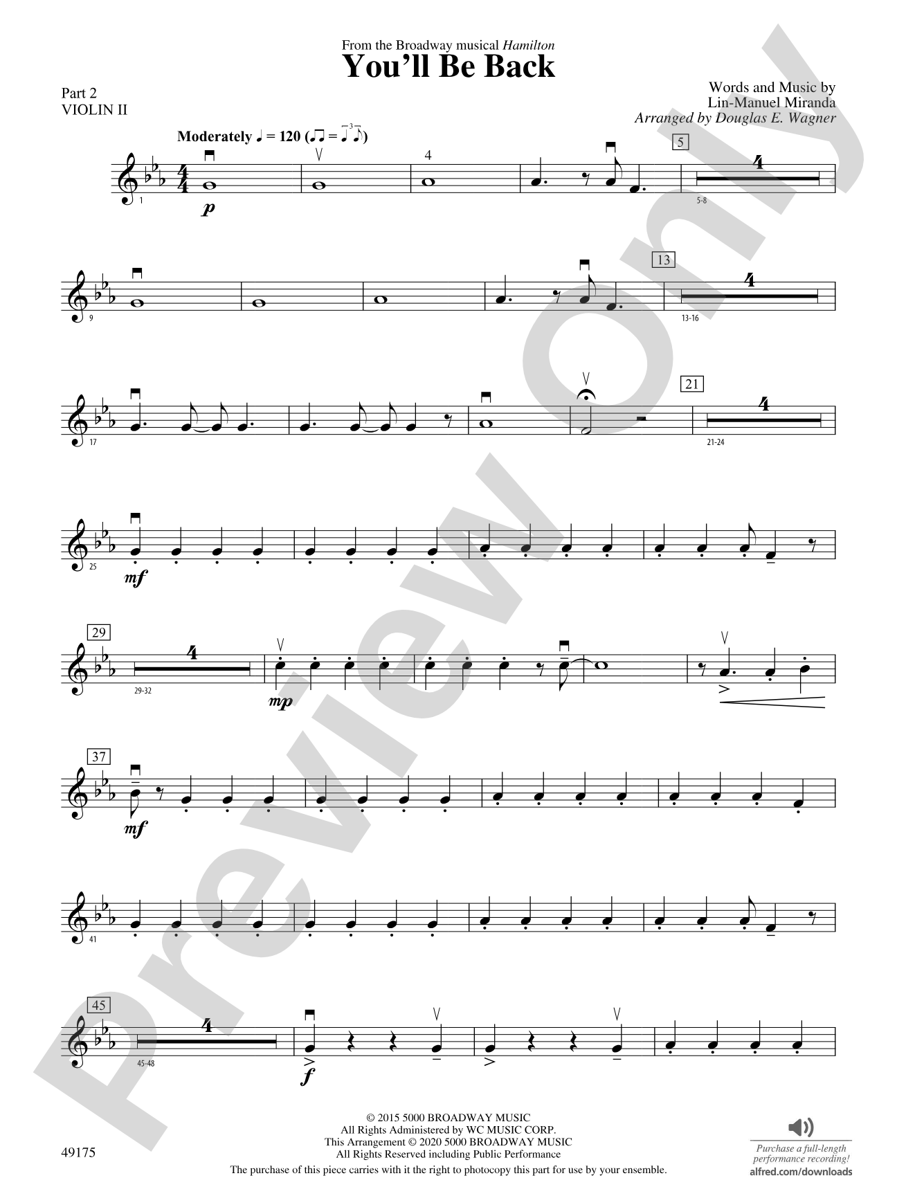 You'll Be Back: Part 2 - Violin I