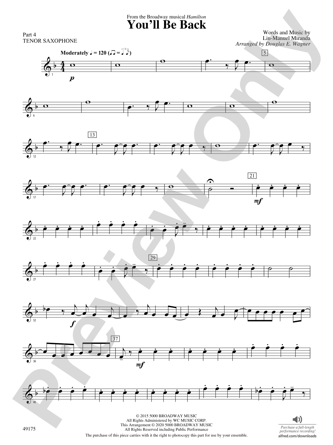 You'll Be Back: Part 4 - Tenor Saxophone