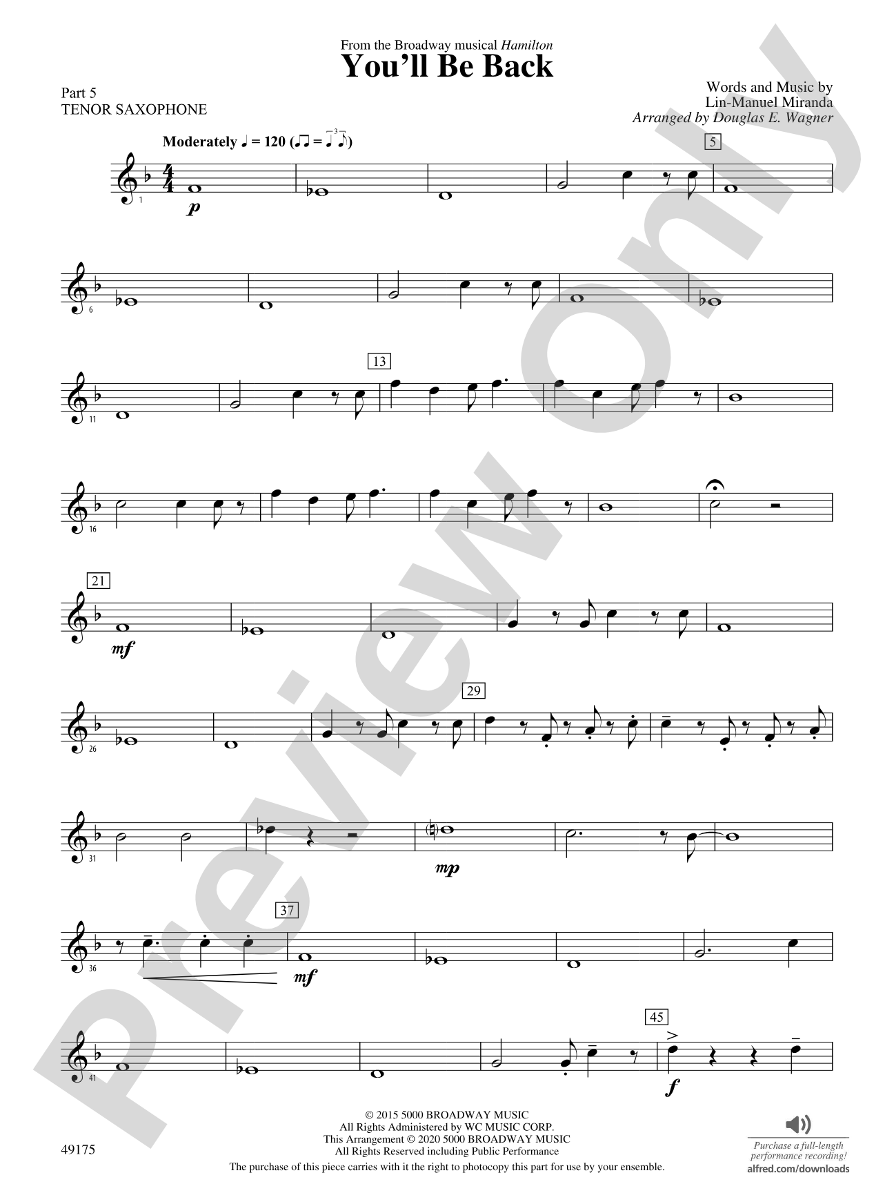 You'll Be Back: Part 5 - Tenor Saxophone
