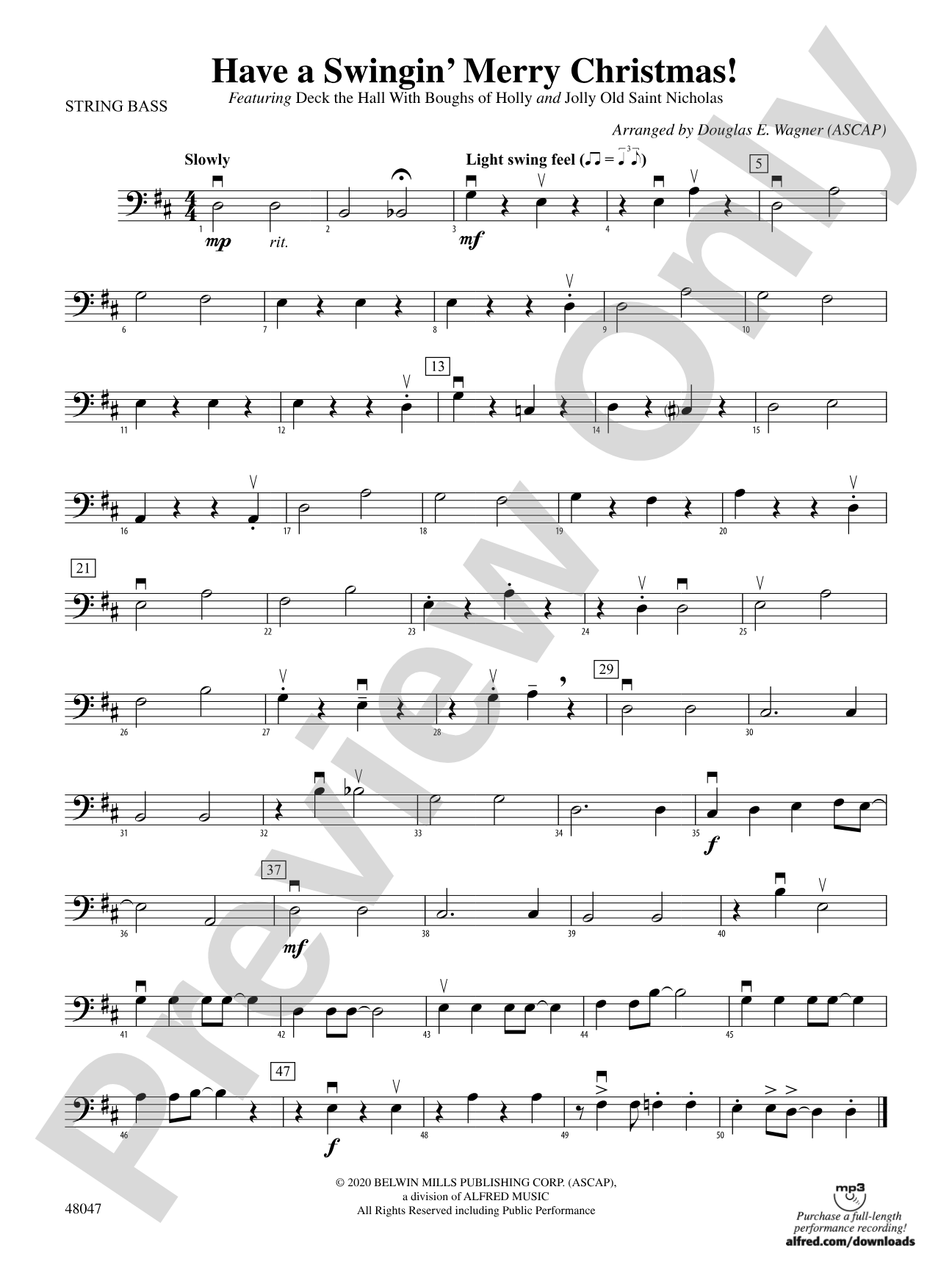 Have a Swingin' Merry Christmas: String Bass
